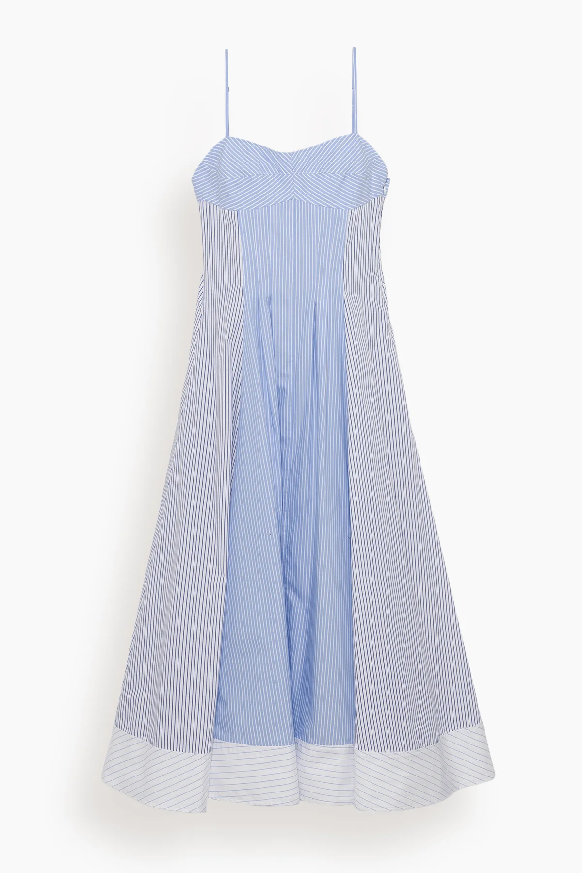 Chamberlain Cotton Midi Dress in Periwinkle Stripe - 1