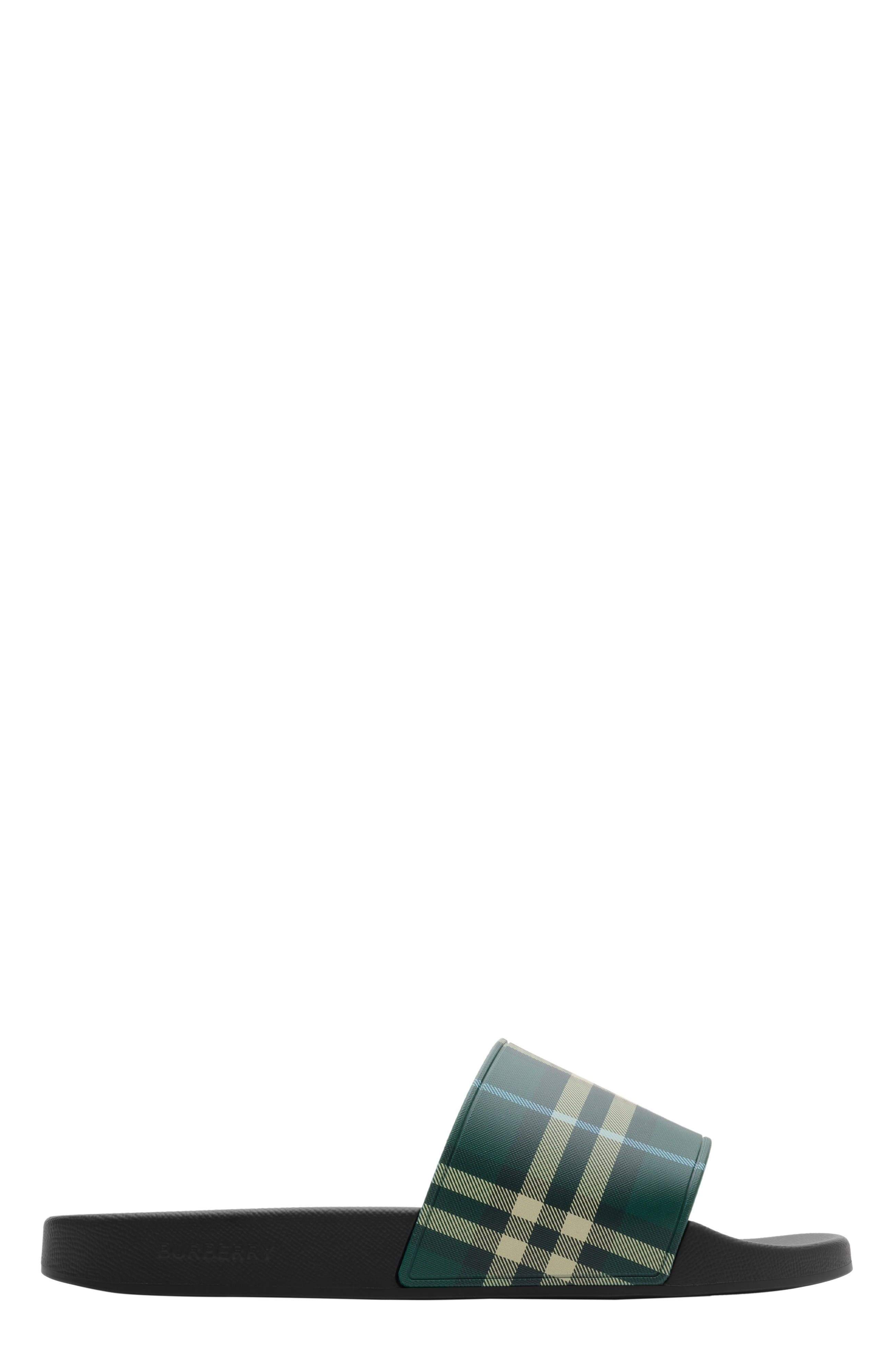 burberry Check Slides in Leaf at Nordstrom - 1