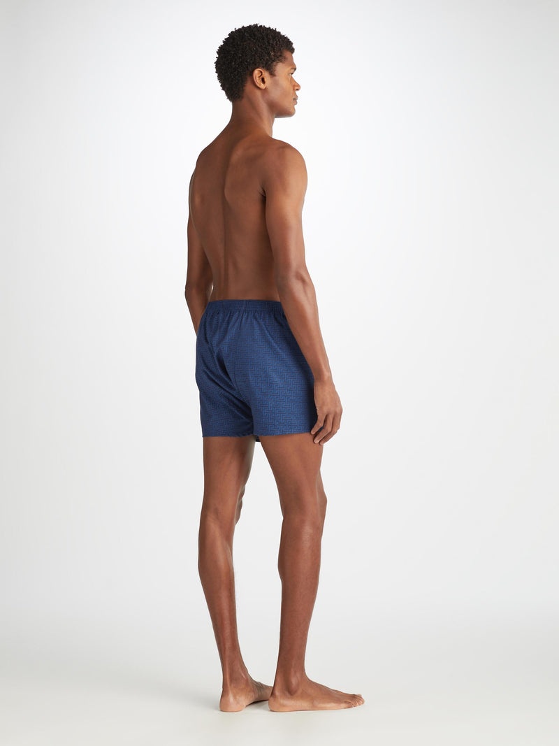 Men's Classic Fit Boxers Paris 27 Cotton Jacquard Navy - 4