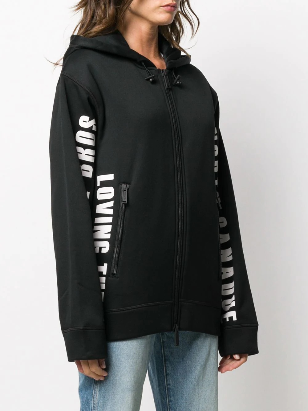 slogan print ski hoodie - 4