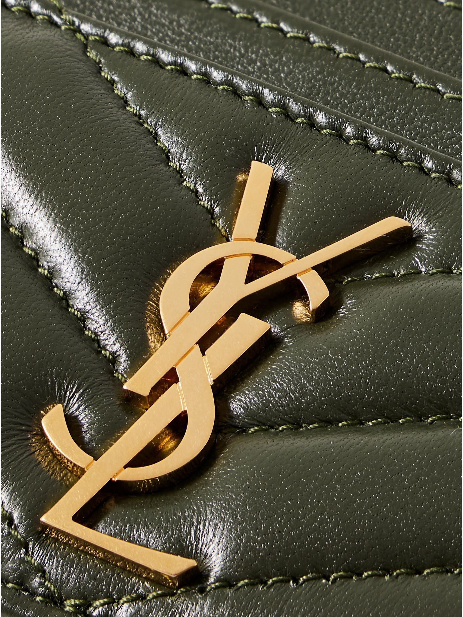 Cassandre matelassé leather cardholder Dark green - 4