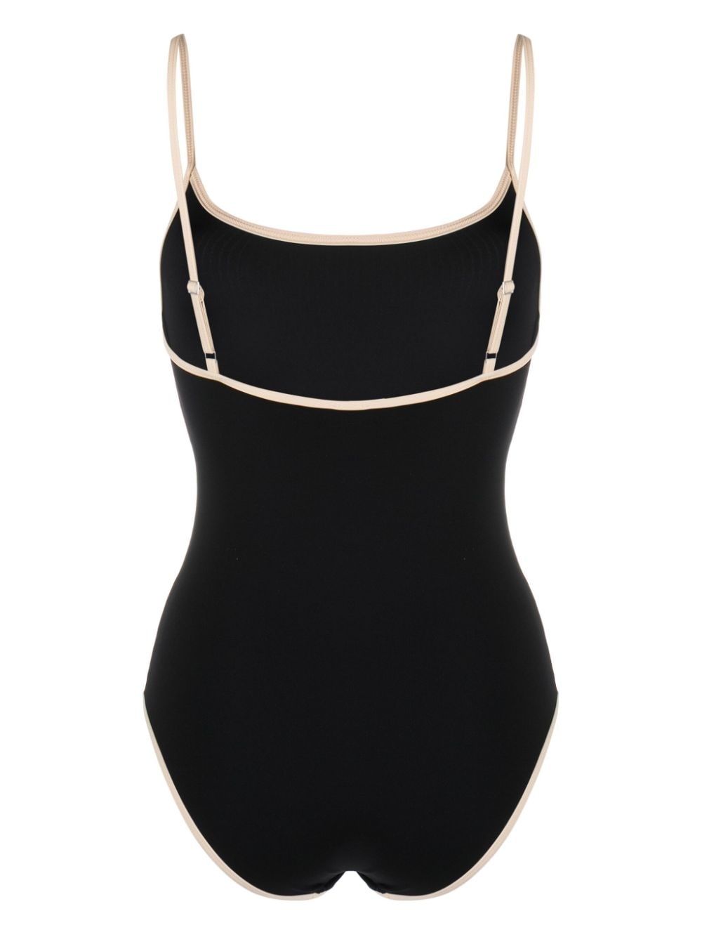 striped-edge spaghetti-strap swimsuit - 2
