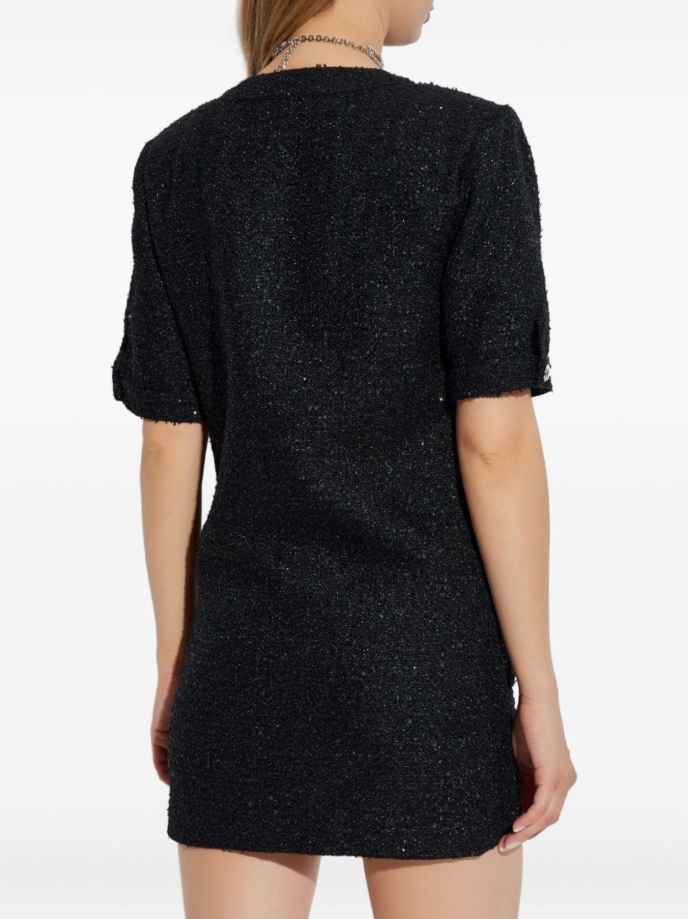 bow-embellished tweed dress - 4
