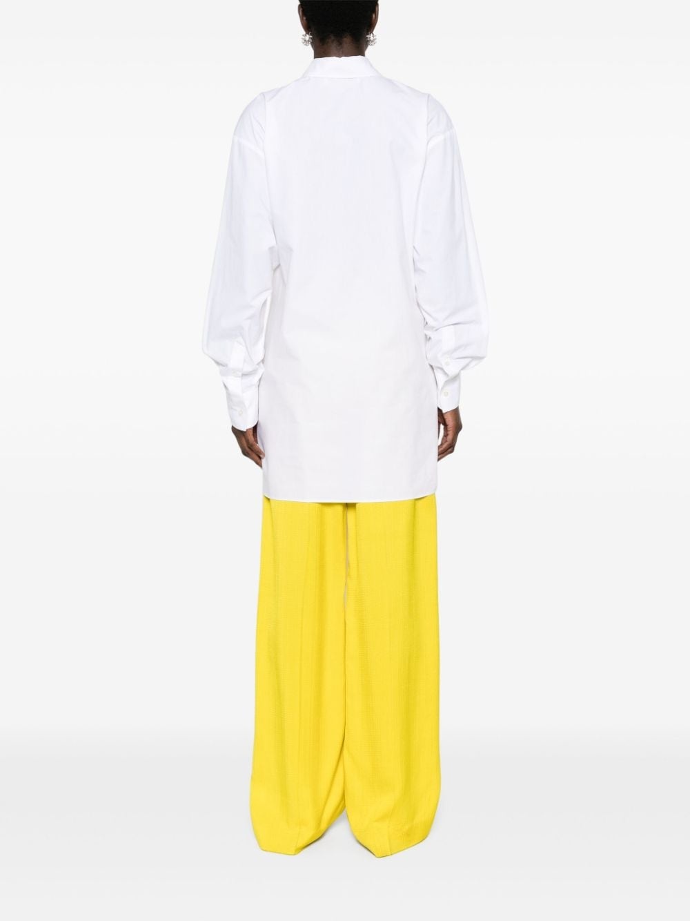 knot-detail cotton shirt dress - 4