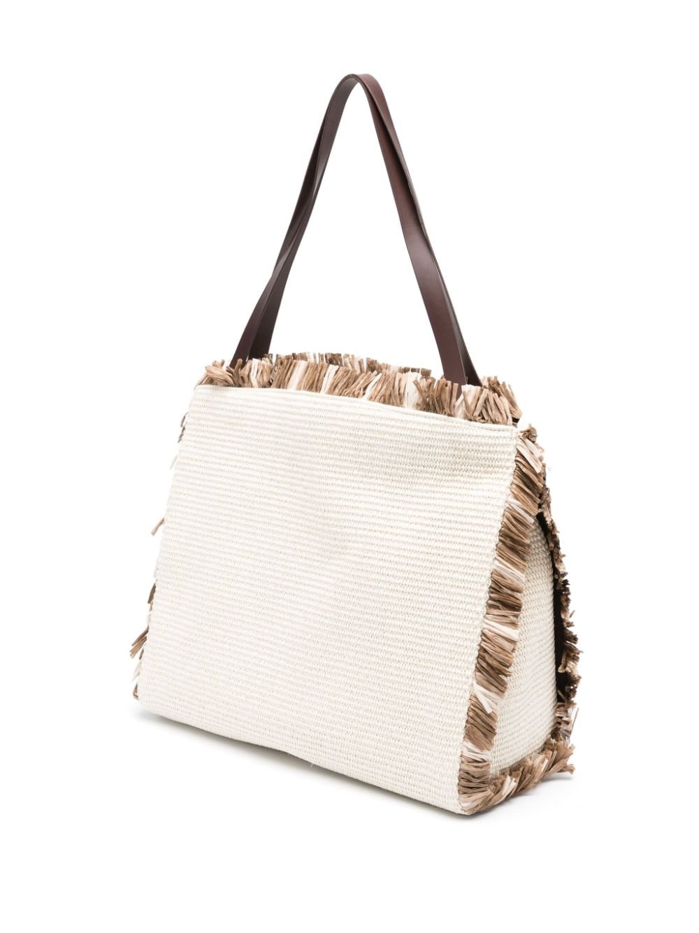 logo-appliquÃ© frayed tote bag - 5