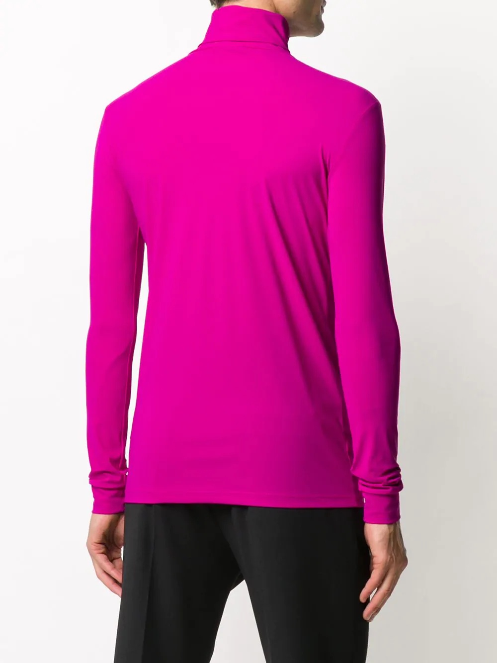 fuchsia roll neck fine jumper - 4