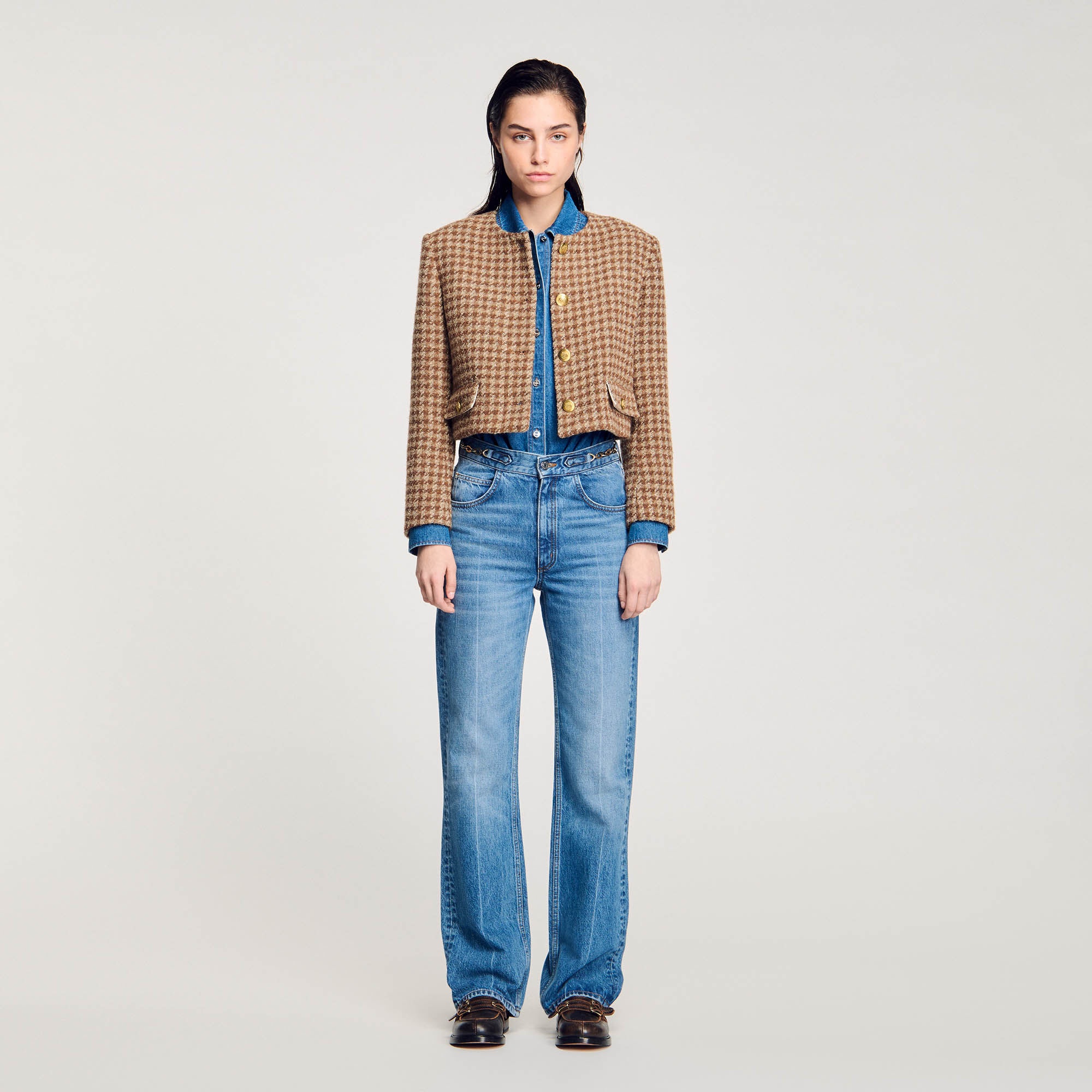SHORT CHECKED JACKET - 3