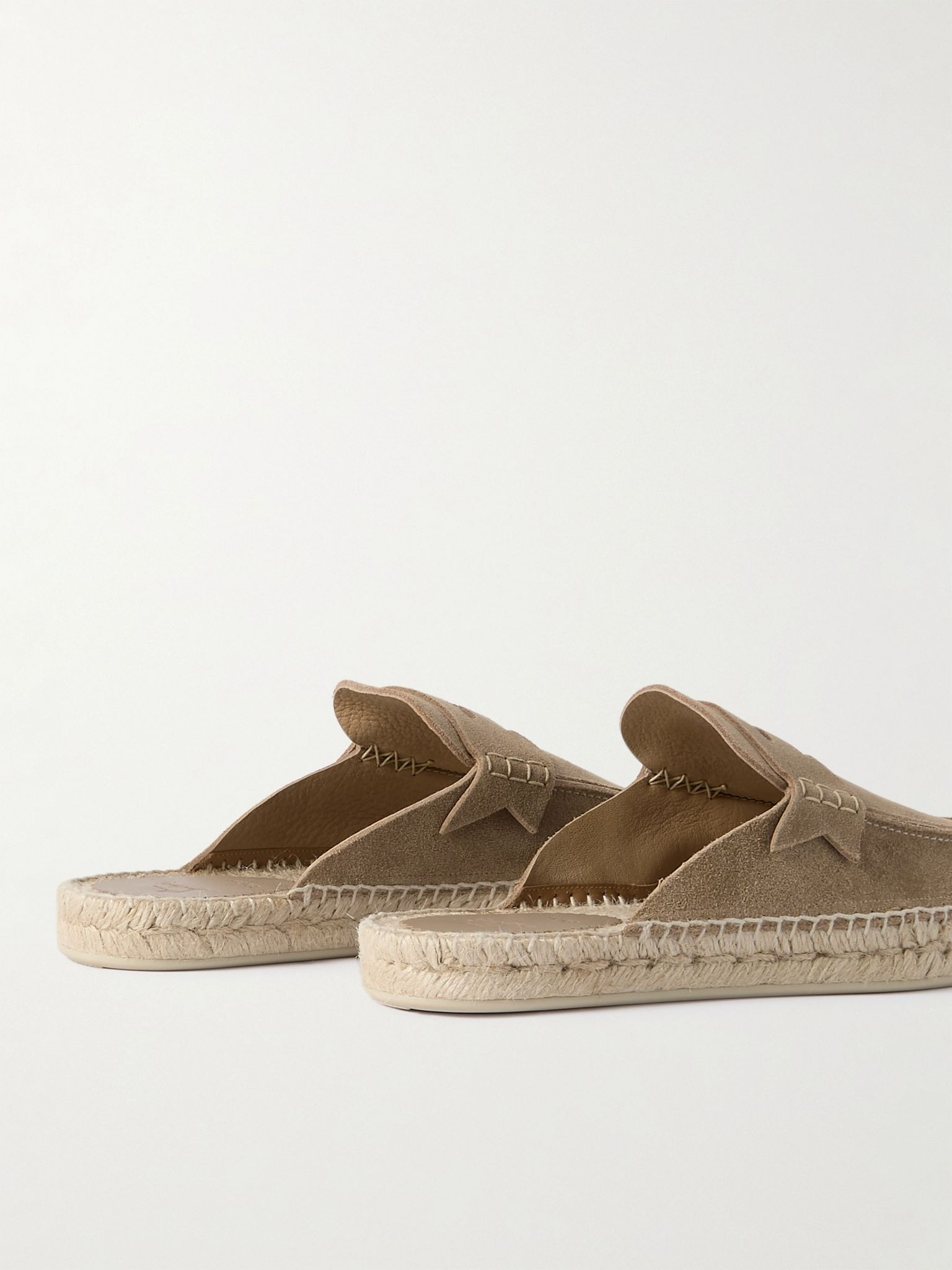 Paquepapa Suede Backless Espadrilles Brown - 5