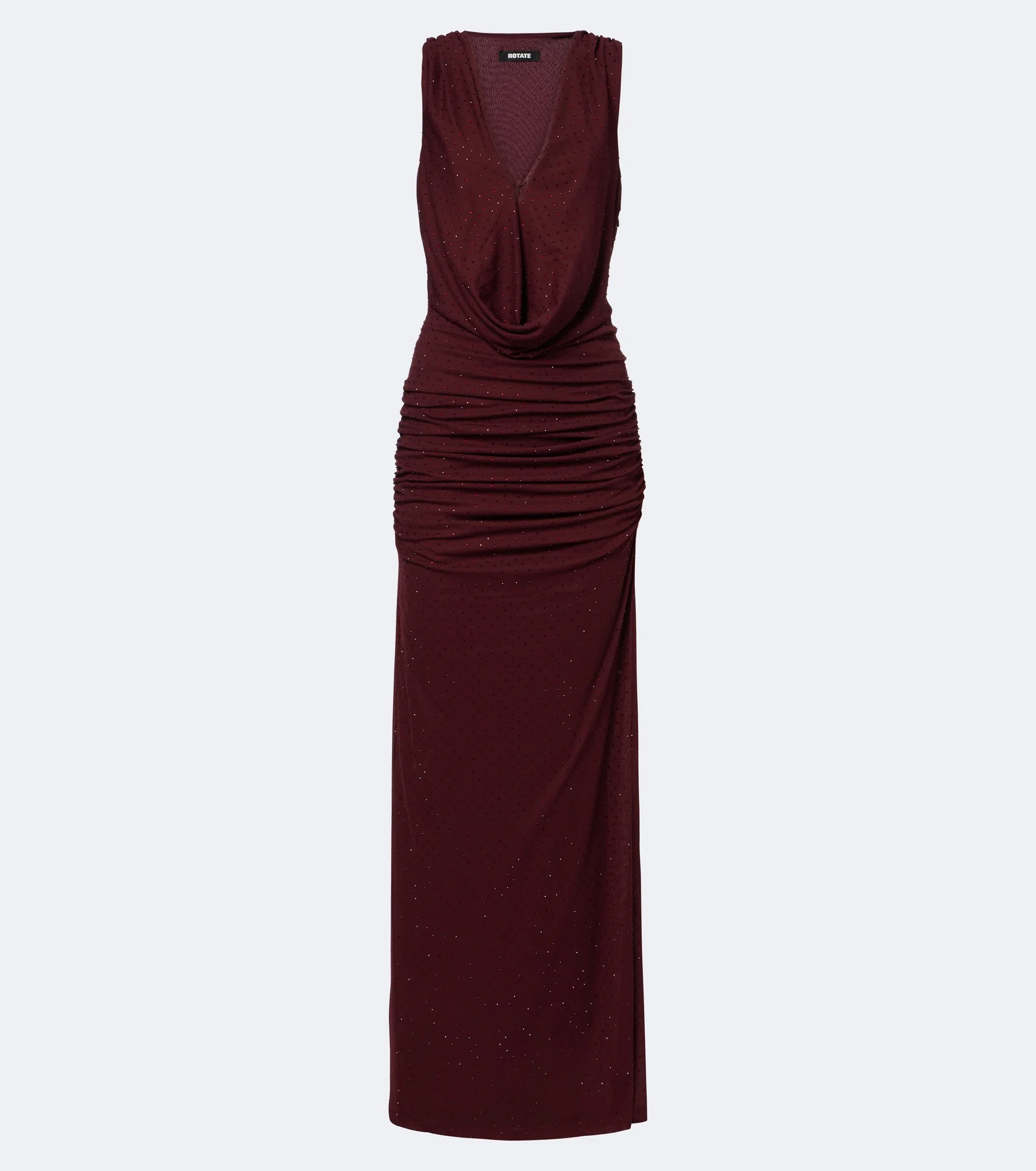 Embellished ruched halterneck chiffon gown - 1