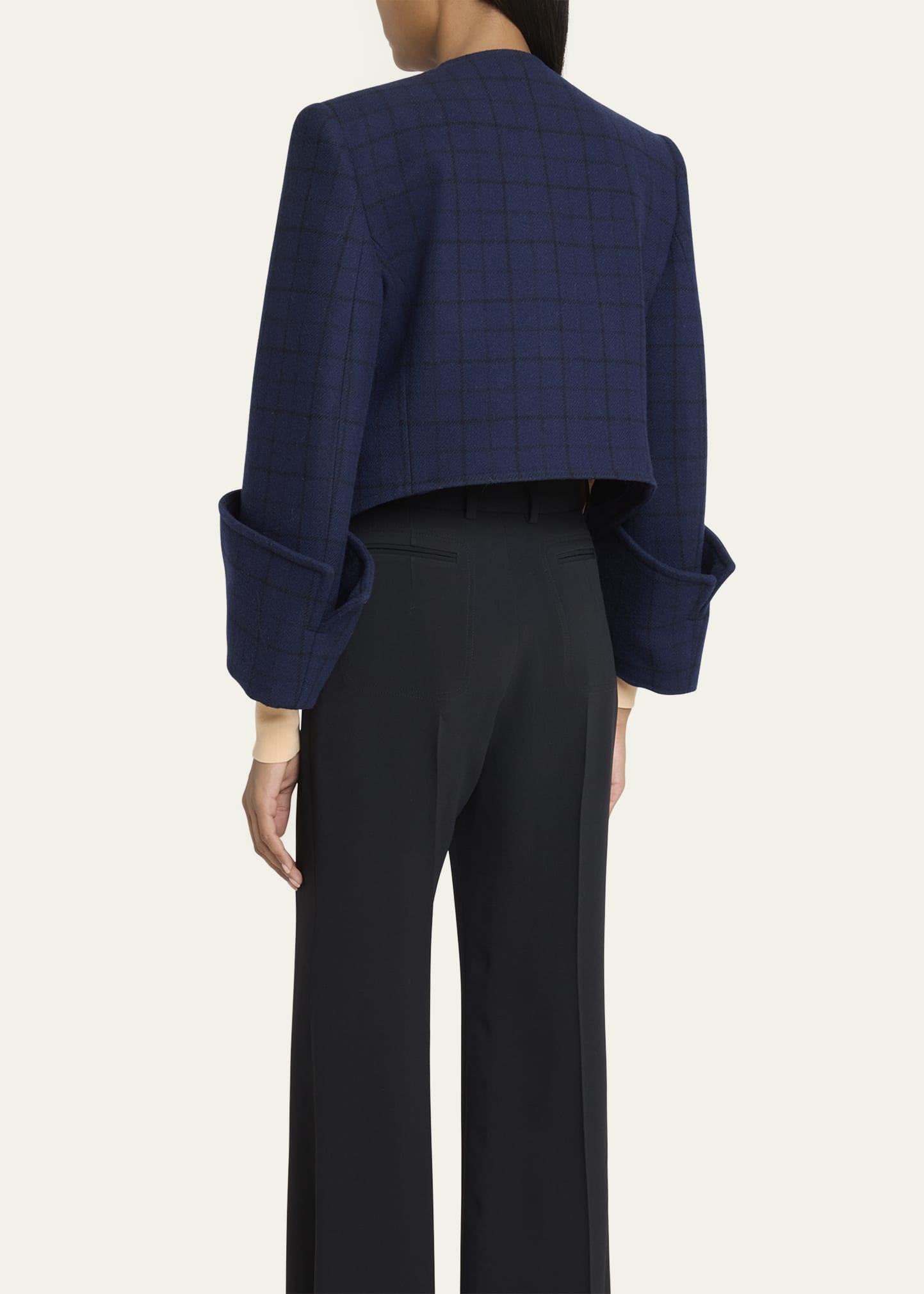 Lower Impact Wool Check Crop Jacket - 3