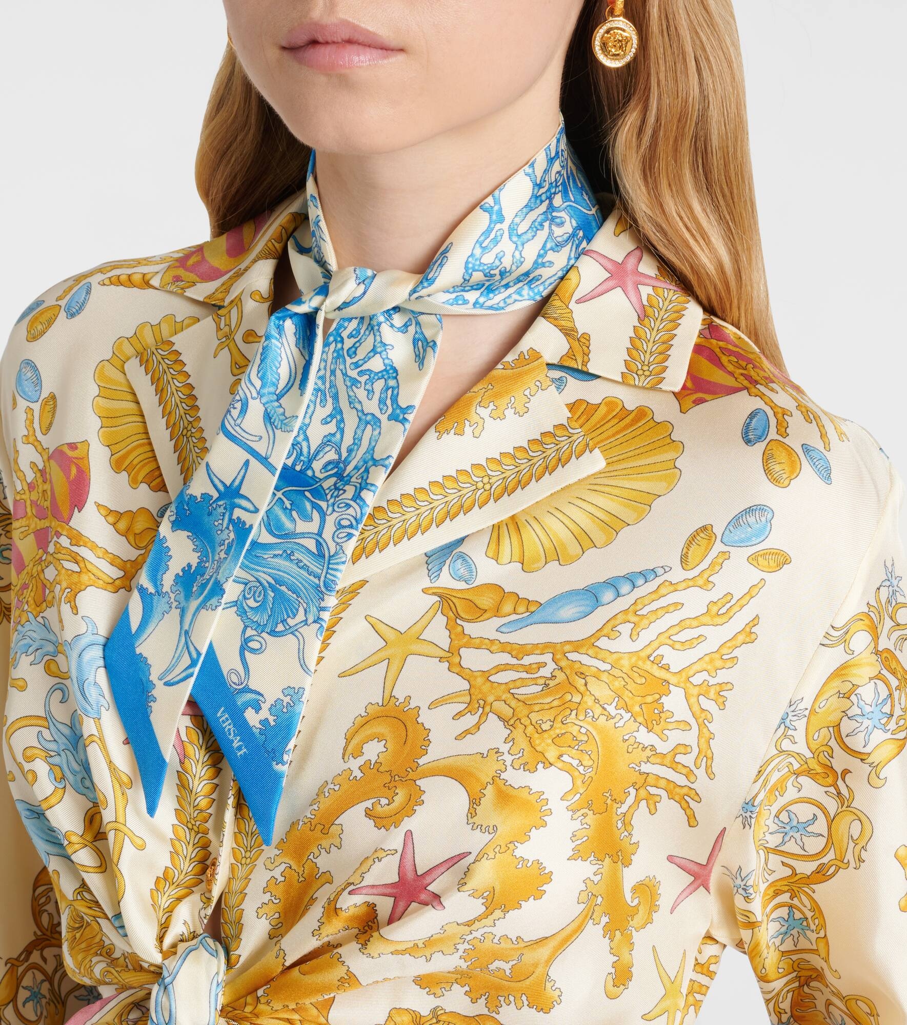 Underwater Barocco silk twill scarf - 2
