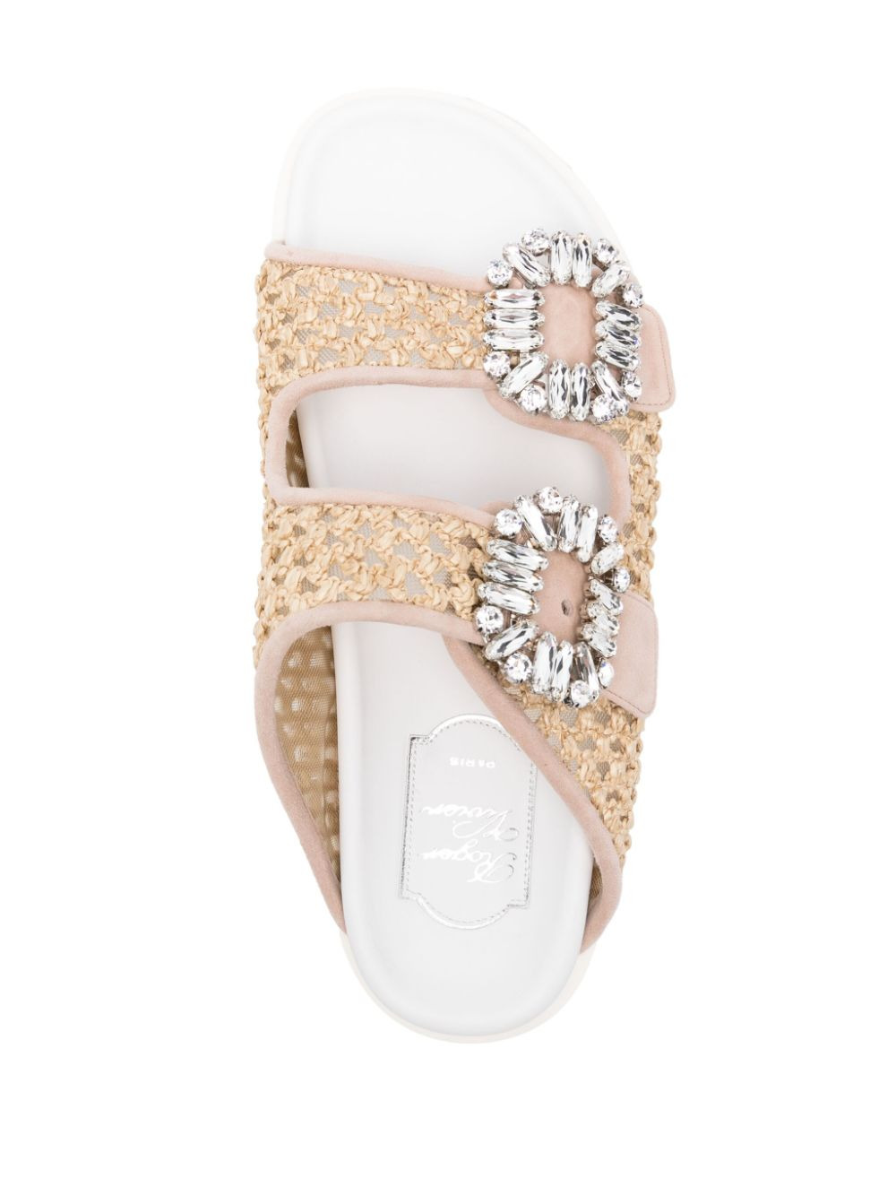 Roger Vivier Women Slidy Viv Raffia Sandals - 4