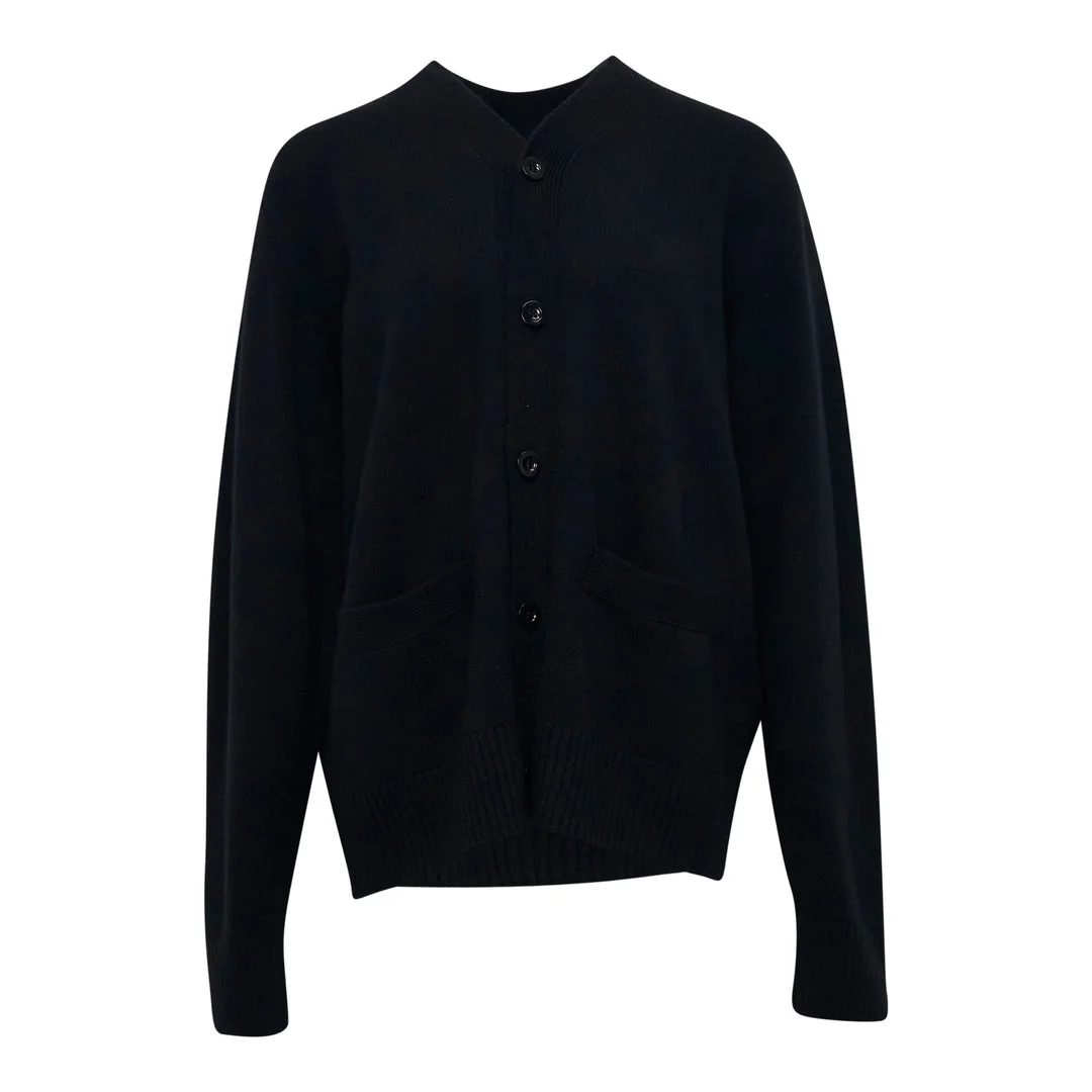 Black Button-Up Cardigan - 1