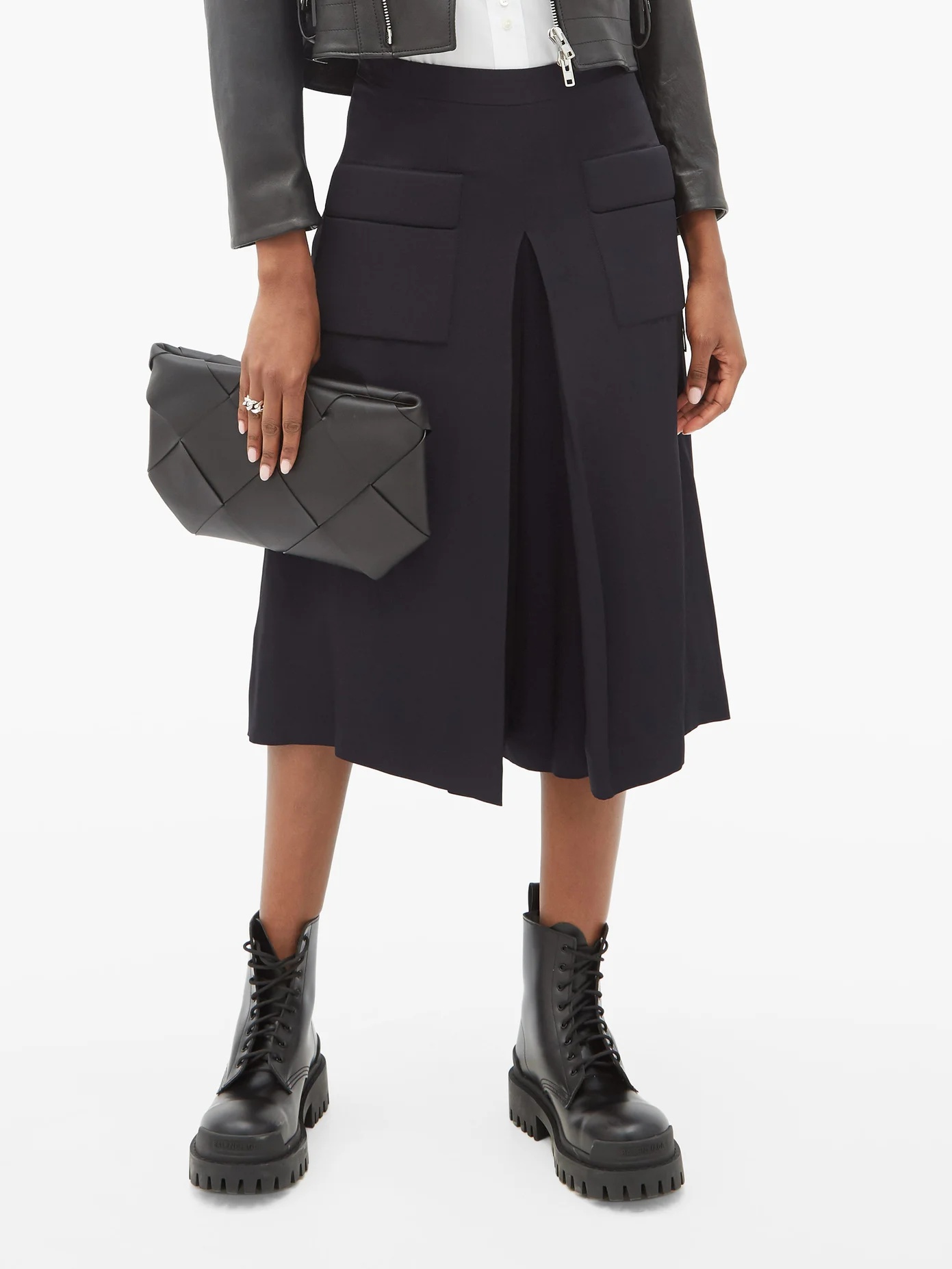 Pleated crepe culottes - 6