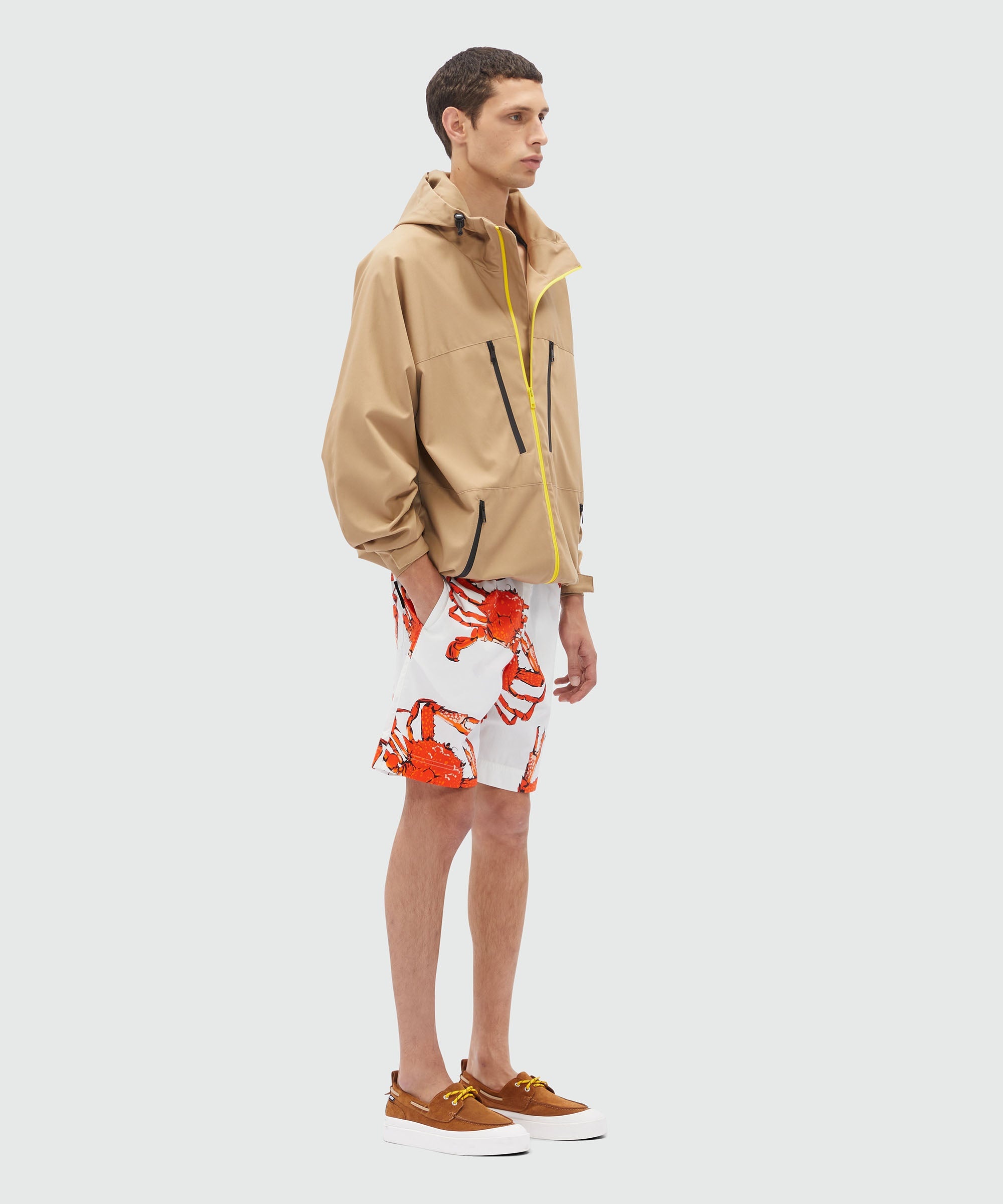 Bermuda shorts in white poplin with "King crab" print - 4