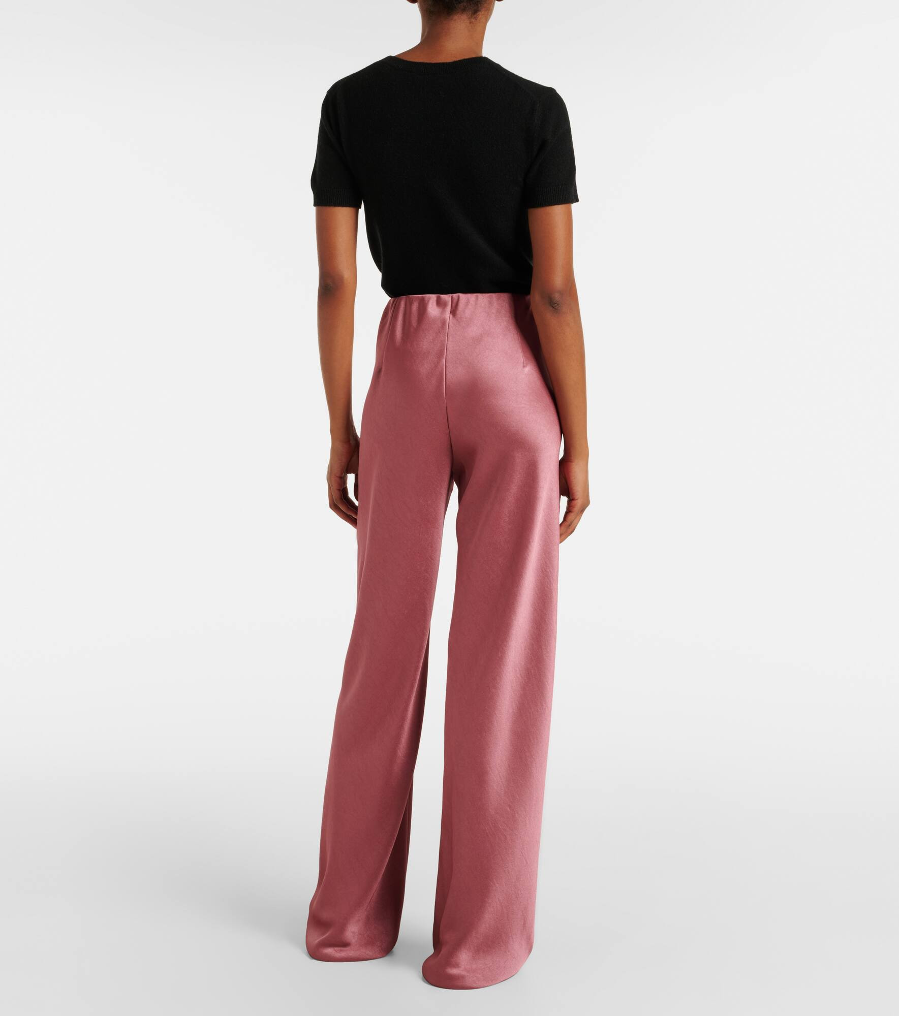 Satin wide-leg pants - 3