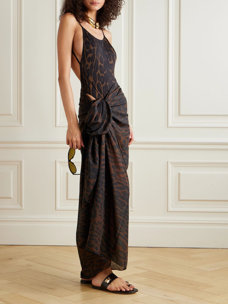 TOM FORD Leopard-print swimsuit Bronze outlook