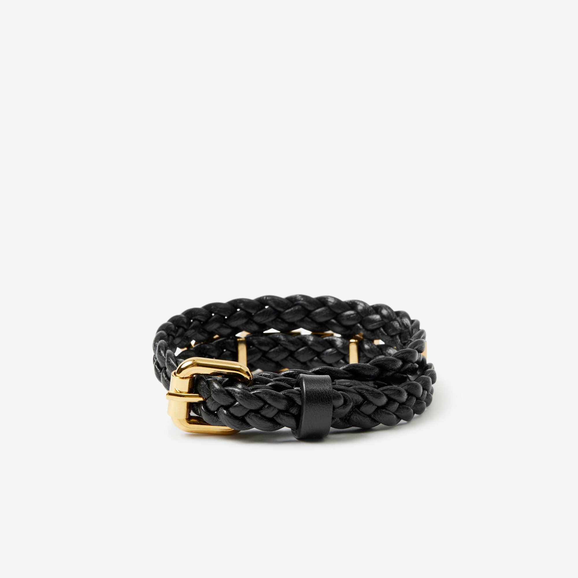 Gold-plated Logo Leather Bracelet - 2