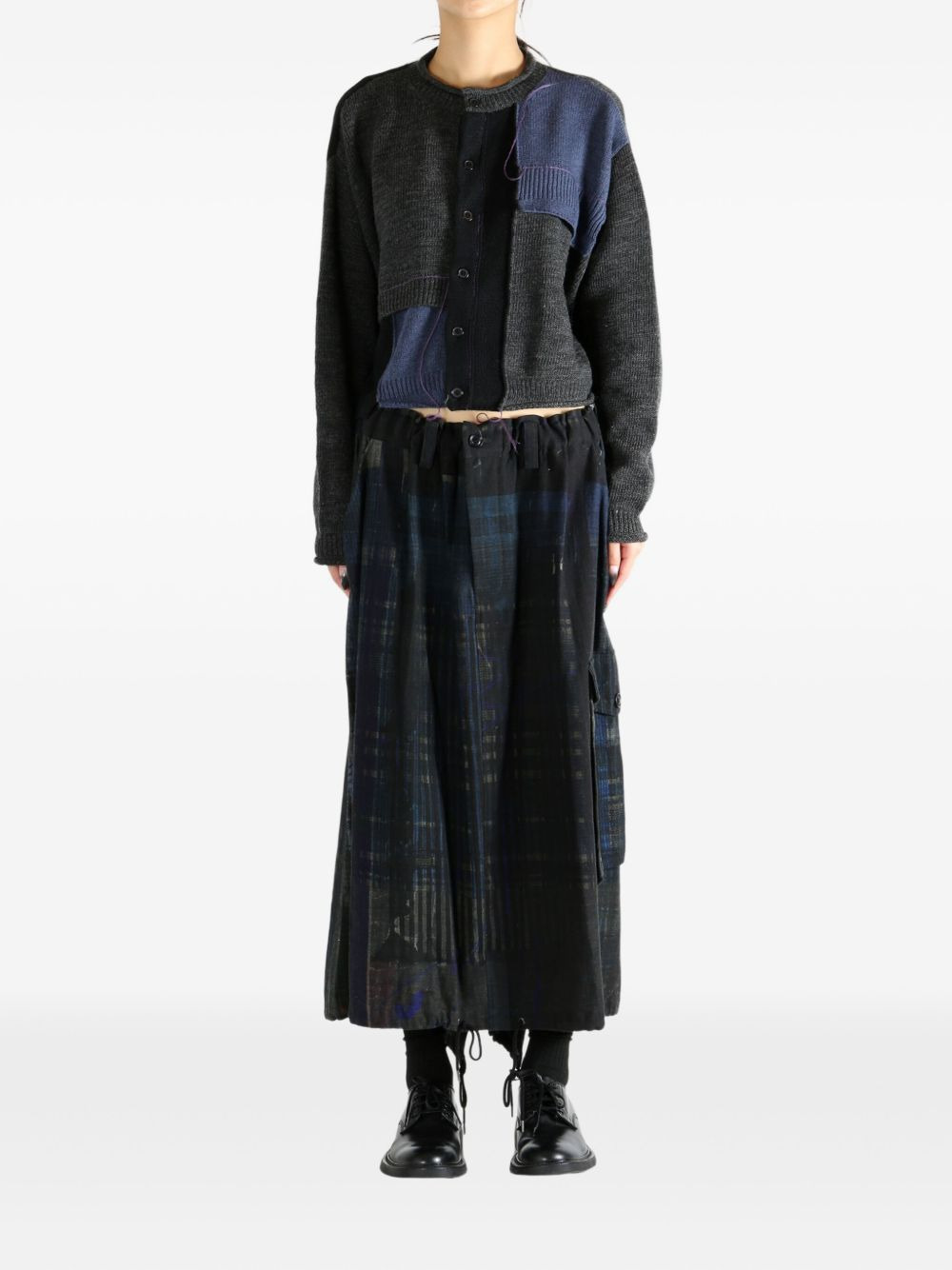patchwork wool cardigan - 2