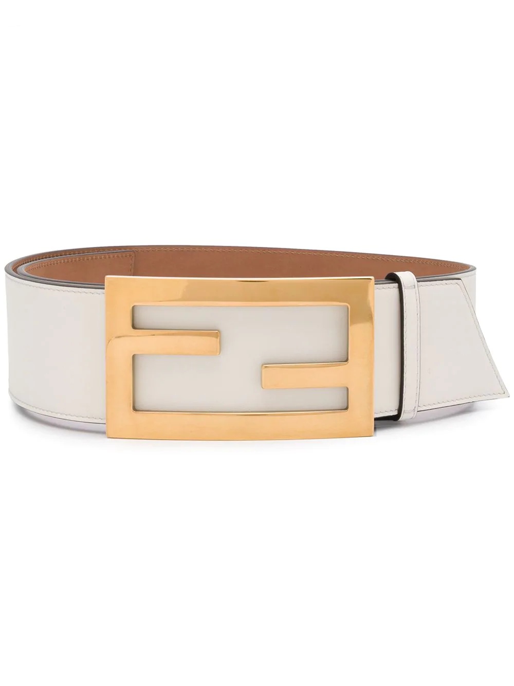 logo-buckle leather belt - 1