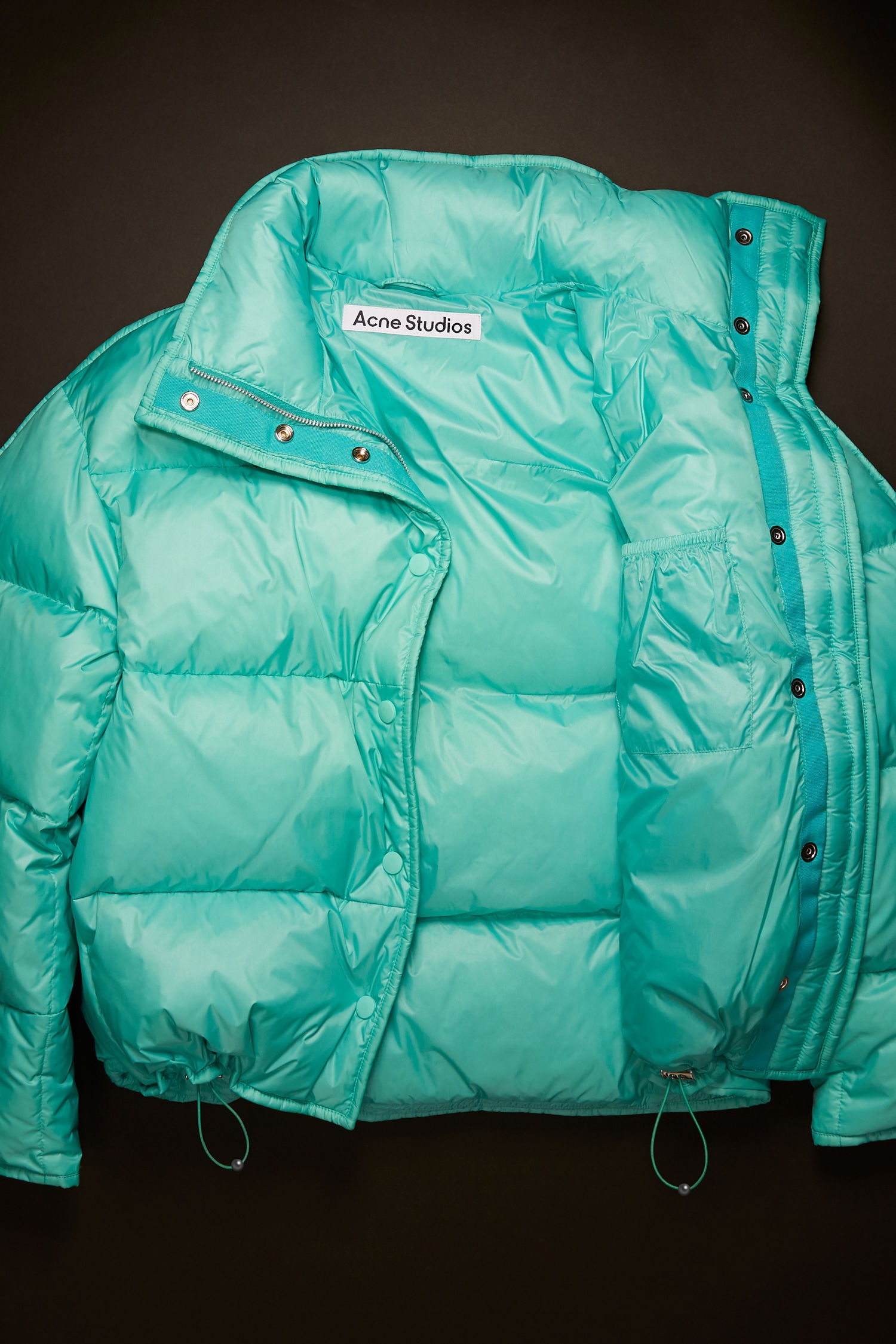 Cropped down jacket turquoise blue - 6