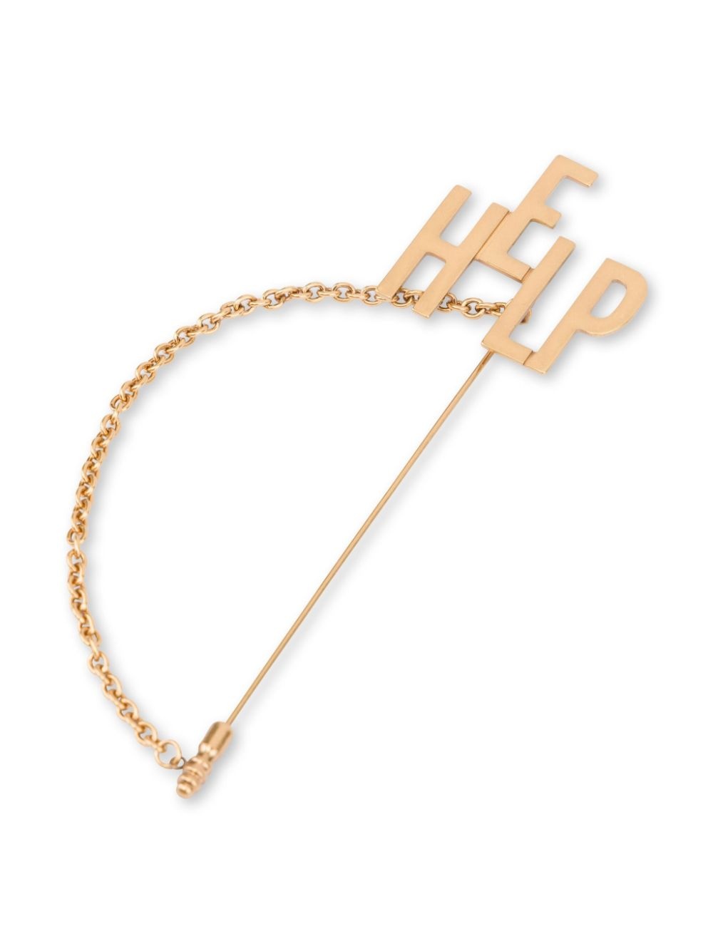 Help-lettering chain-detail brooch - 3