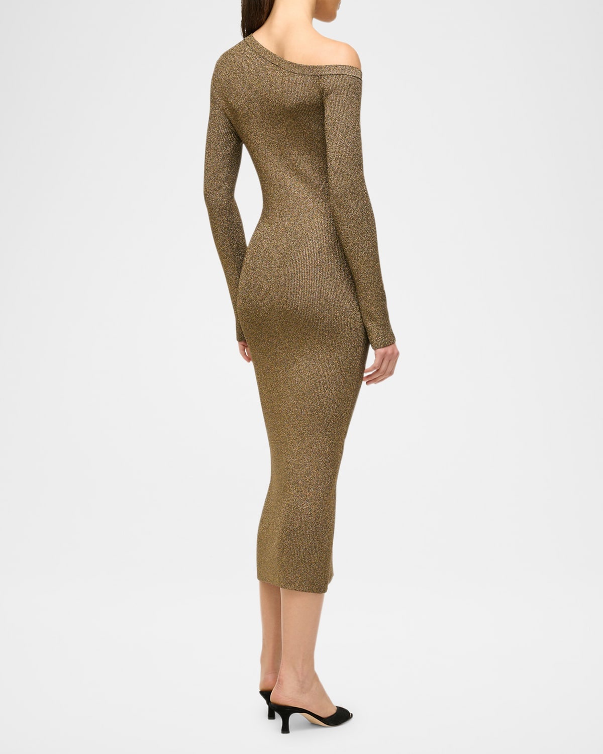 Craftsman Asymmetric Metallic Sweater Dress - 3