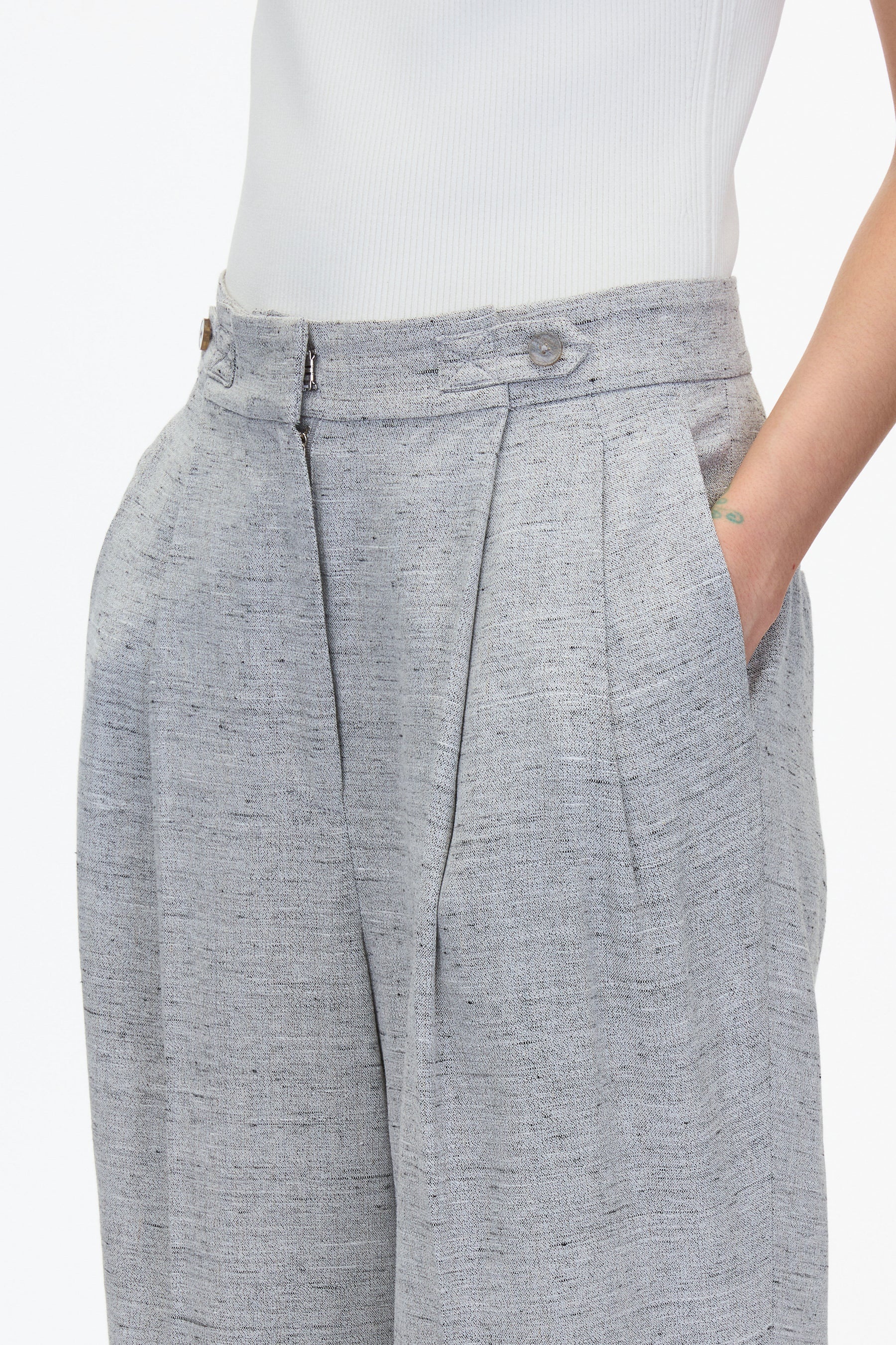 Wide Leg Pleated Trouser - 5