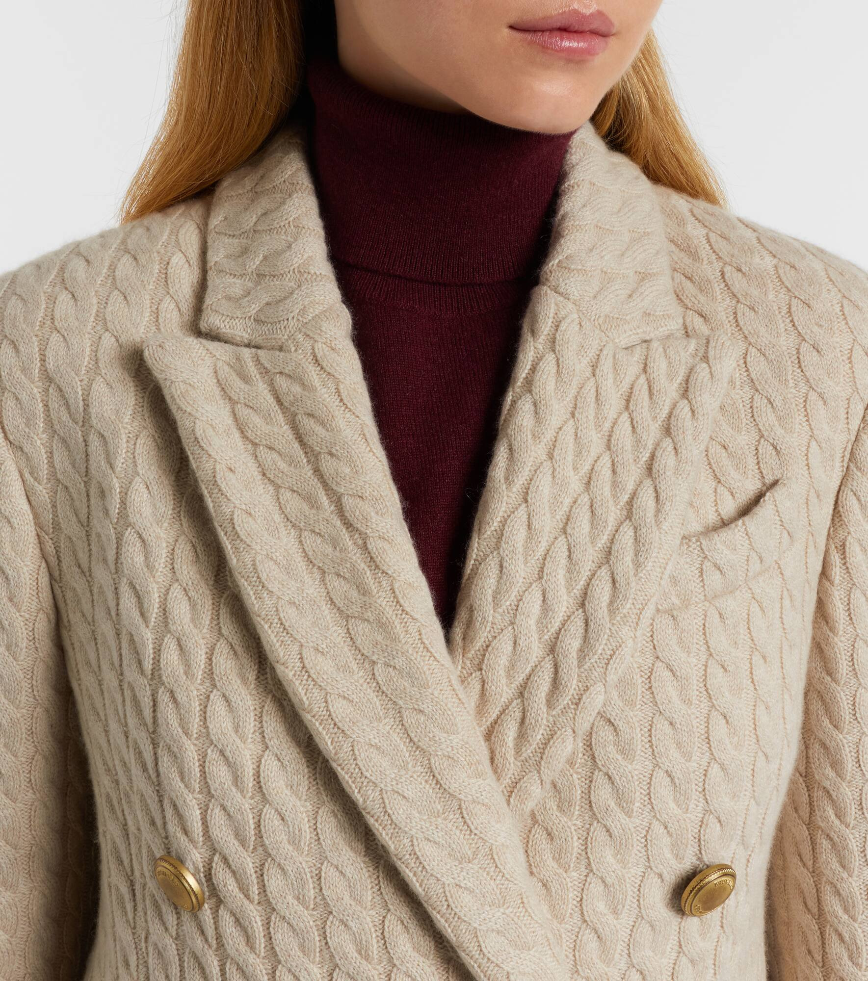 Monili cable-knit cashmere blazer - 4