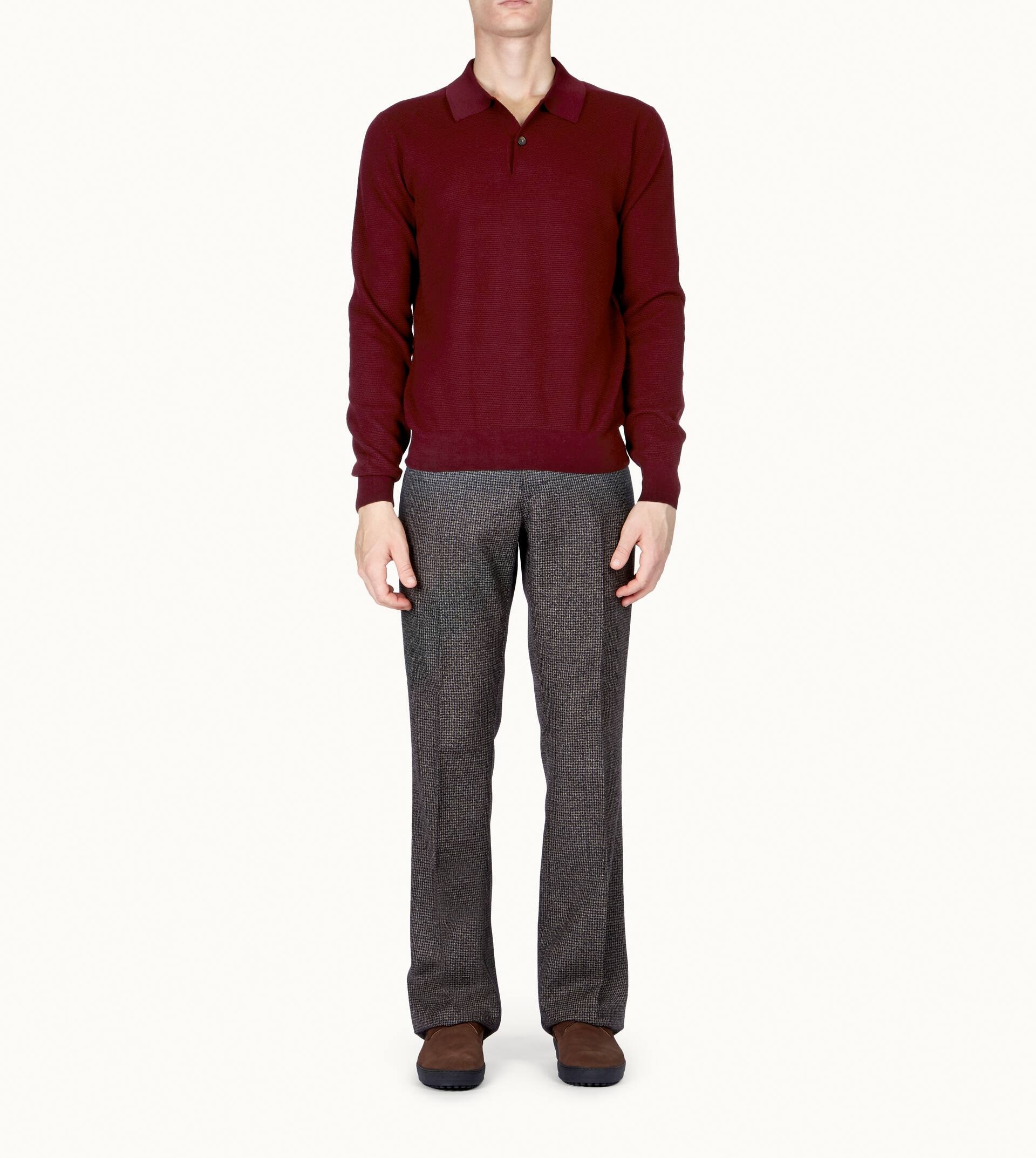 POLO IN WOOL - BURGUNDY - 2