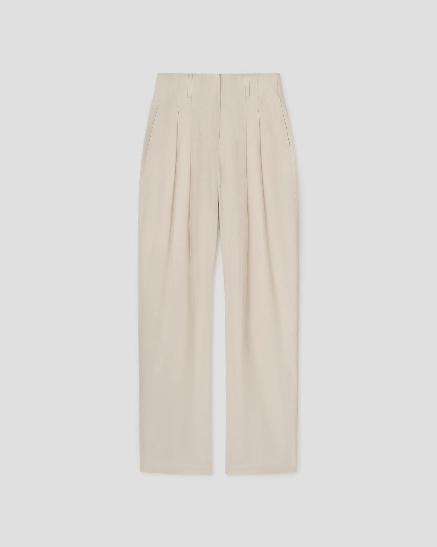Linen Viscose Barrel-Leg Pants - 1