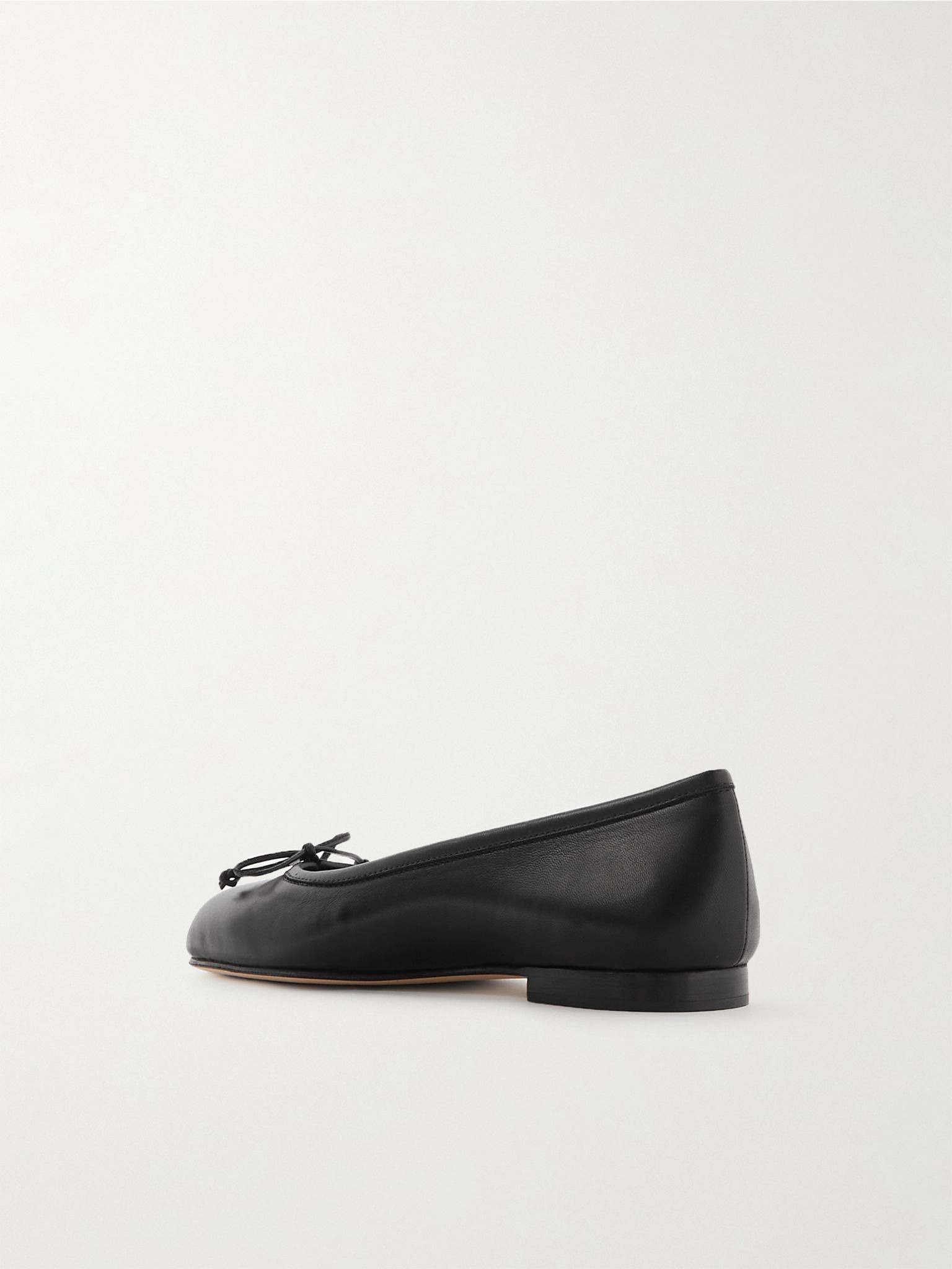 Veralli bow-detailed leather ballet flats Black - 3