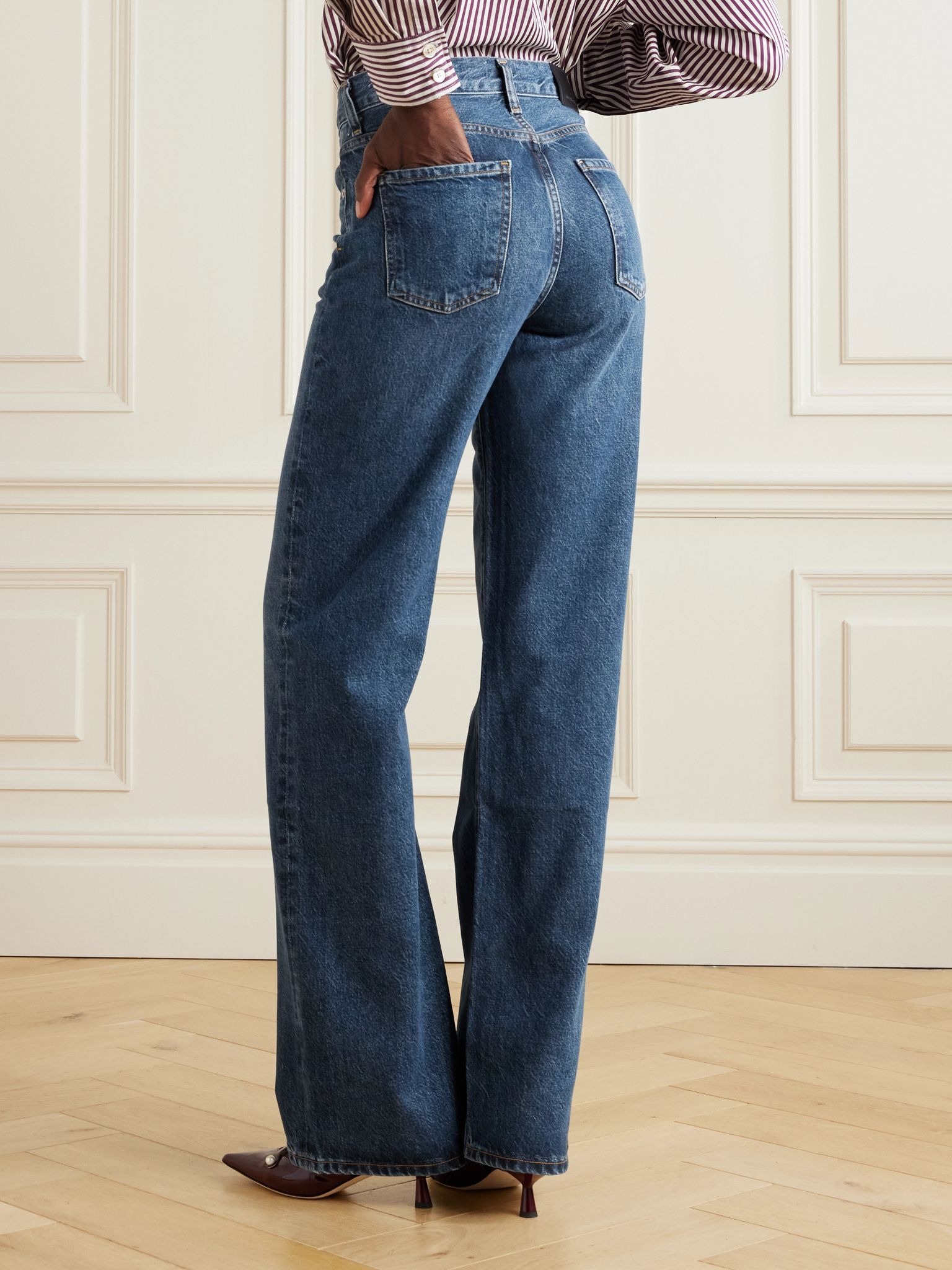 Annina high-rise wide-leg jeans - 33" Mid denim - 4