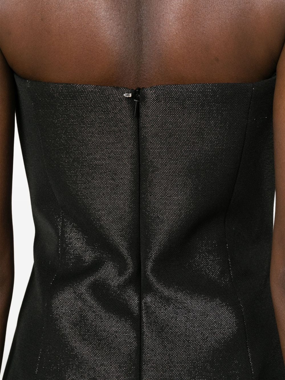 bustier-style metallic-effect dress - 5