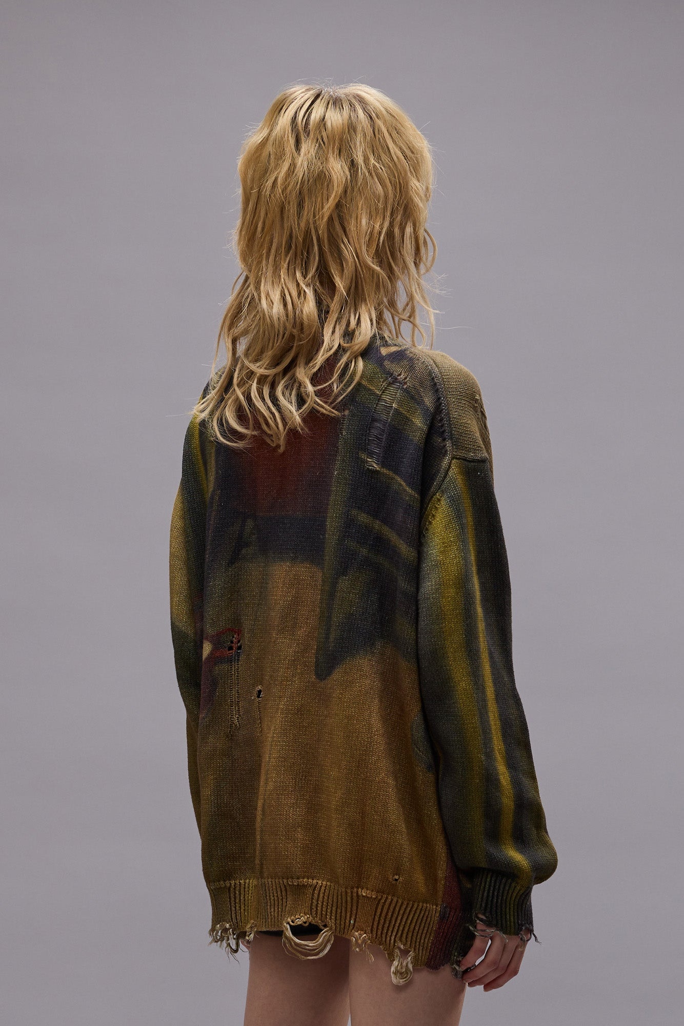 PRINTED BOYFRIEND CARDIGAN - MULTICOLOR - R13 - 5