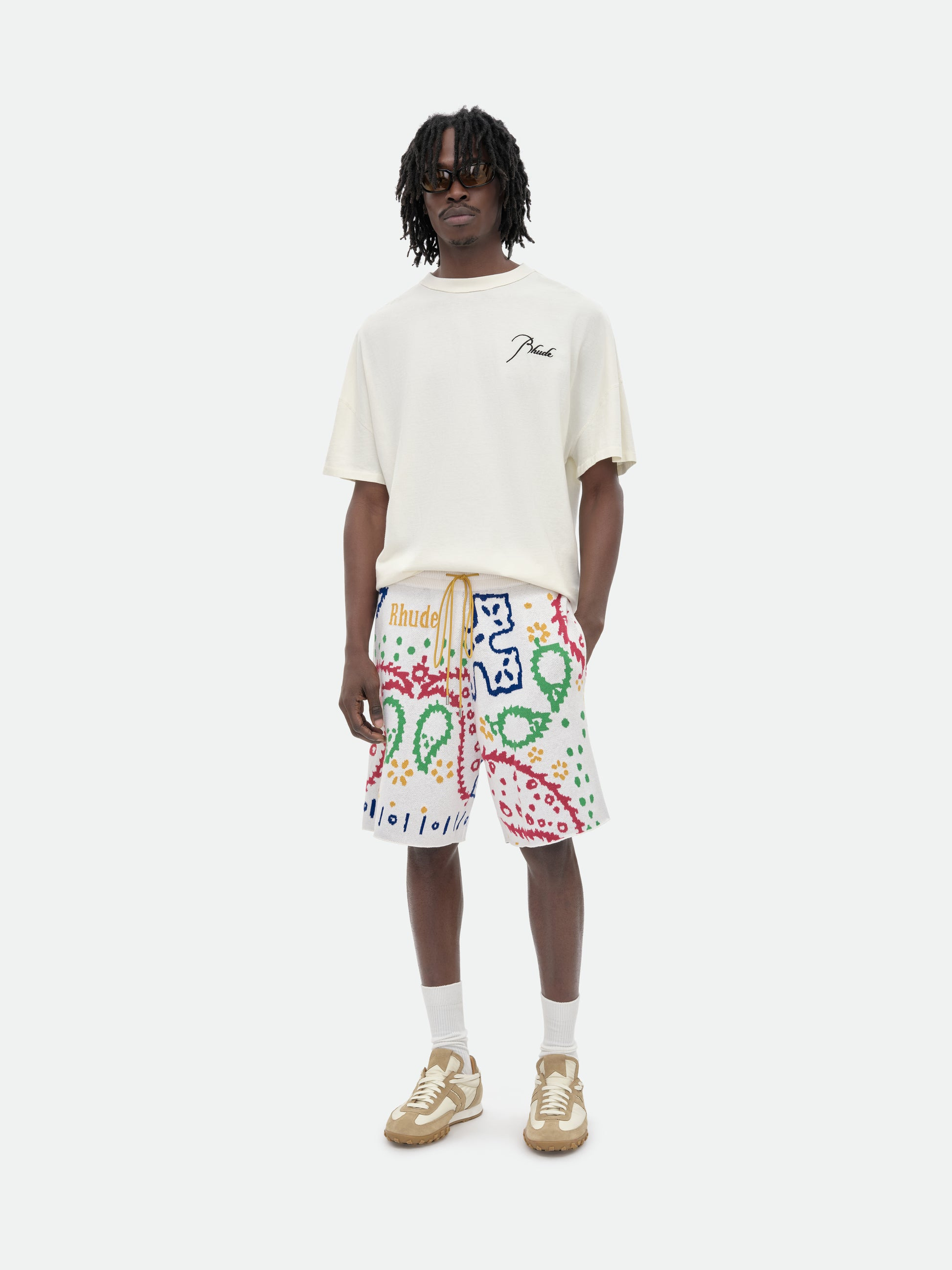 KNIT BANDANA SHORTS - 2