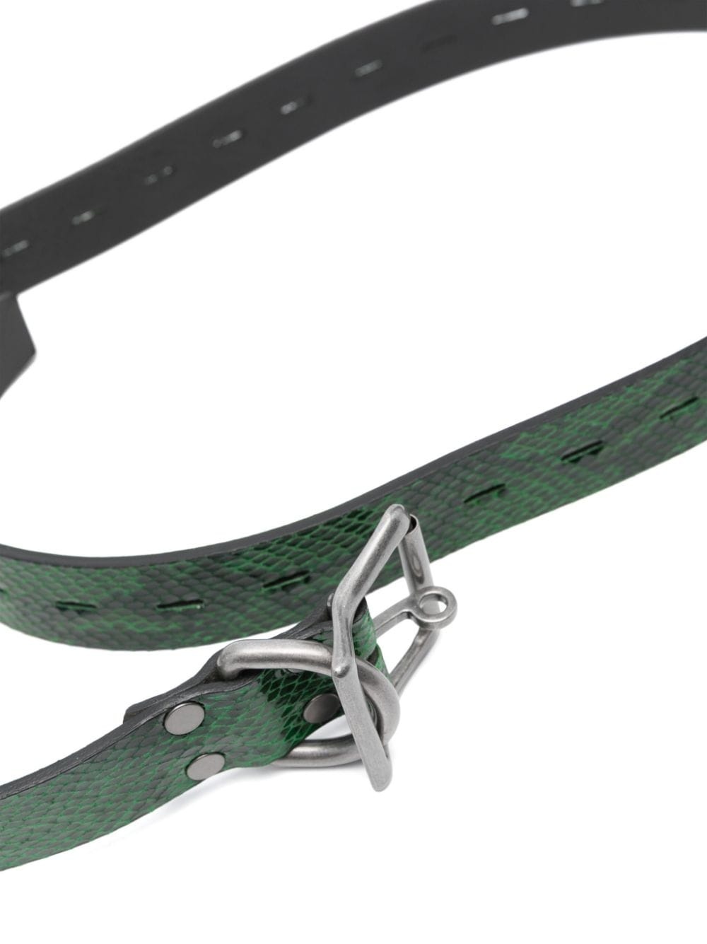 snakeskin-effect leather belt - 2