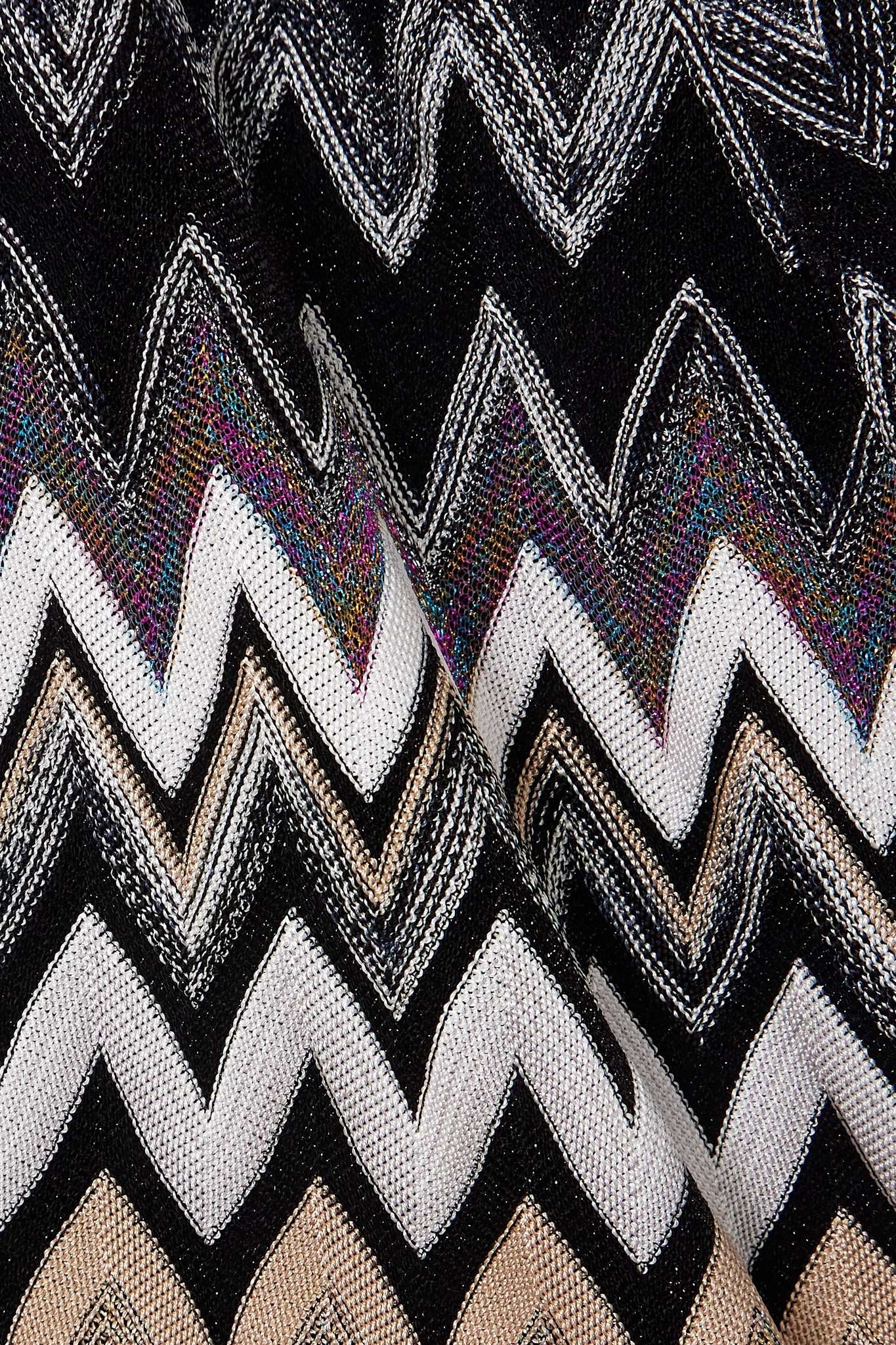 Striped metallic crochet-knit maxi skirt - 5