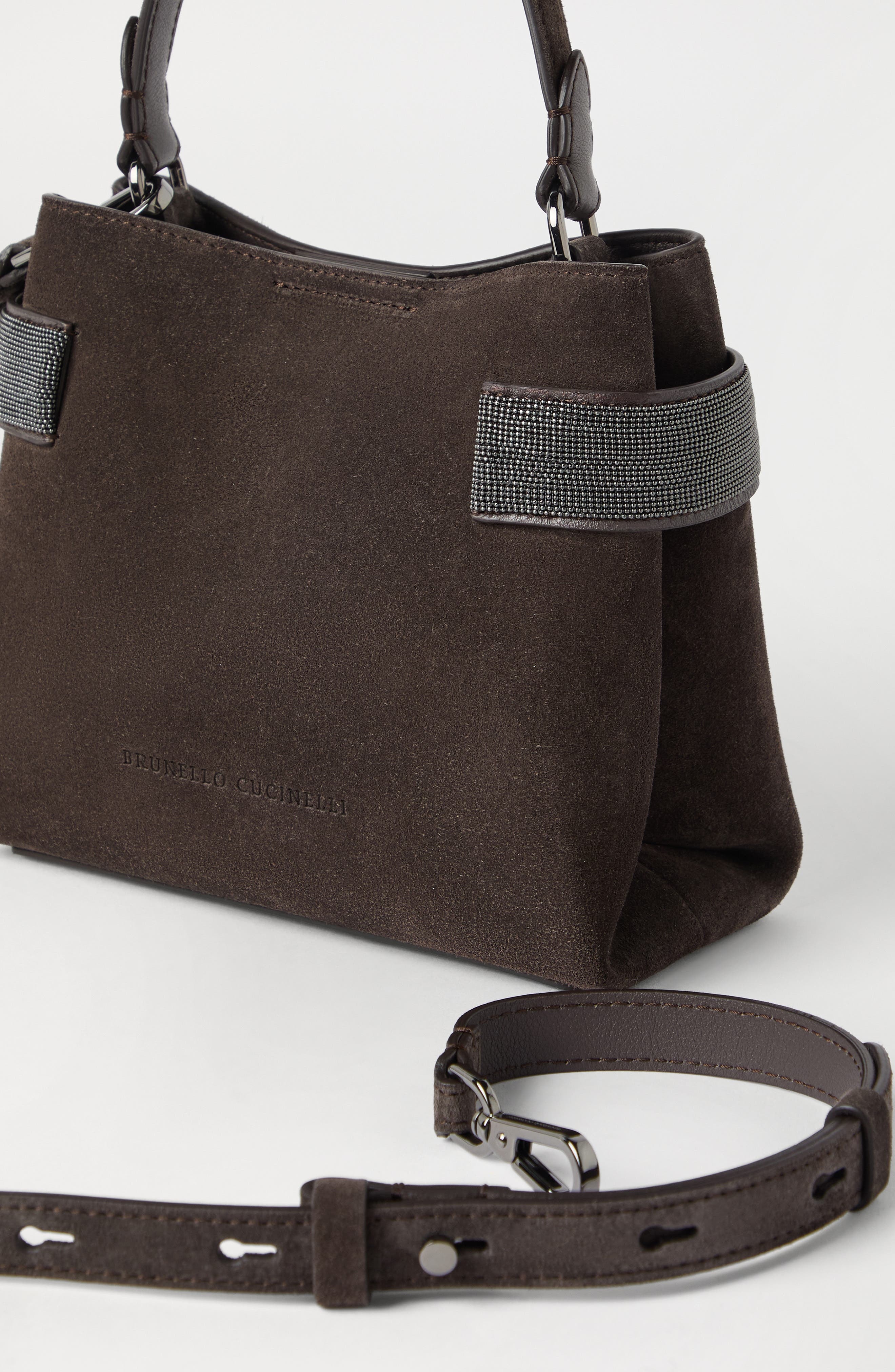 Brunello Cucinelli Small Top-Handle Essence bag in Pine Cone Brown at Nordstrom - 4