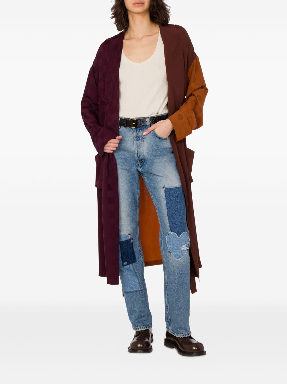 checked patterned coat - 2