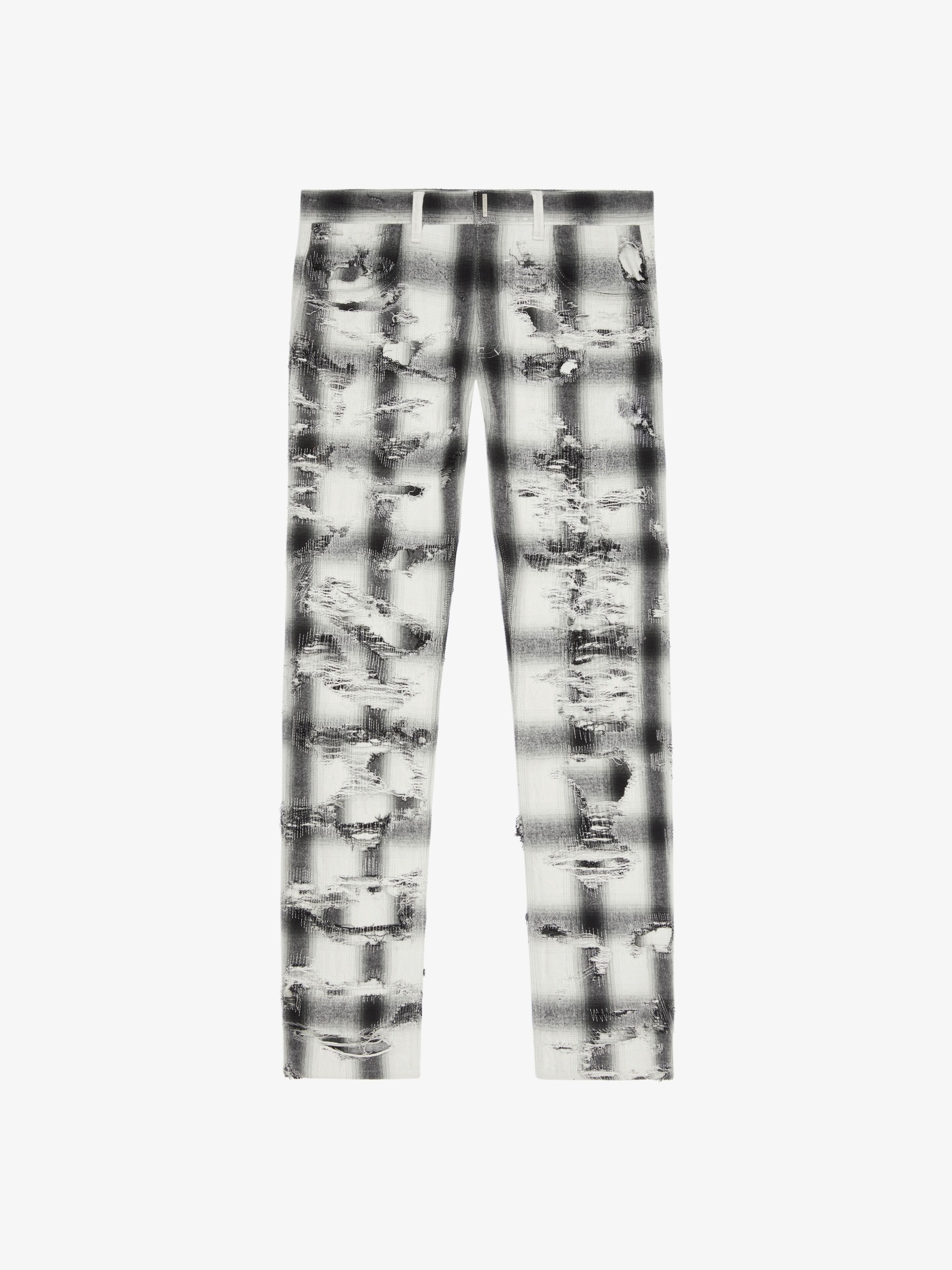 PANTS IN DESTROYED FLANNEL - 1