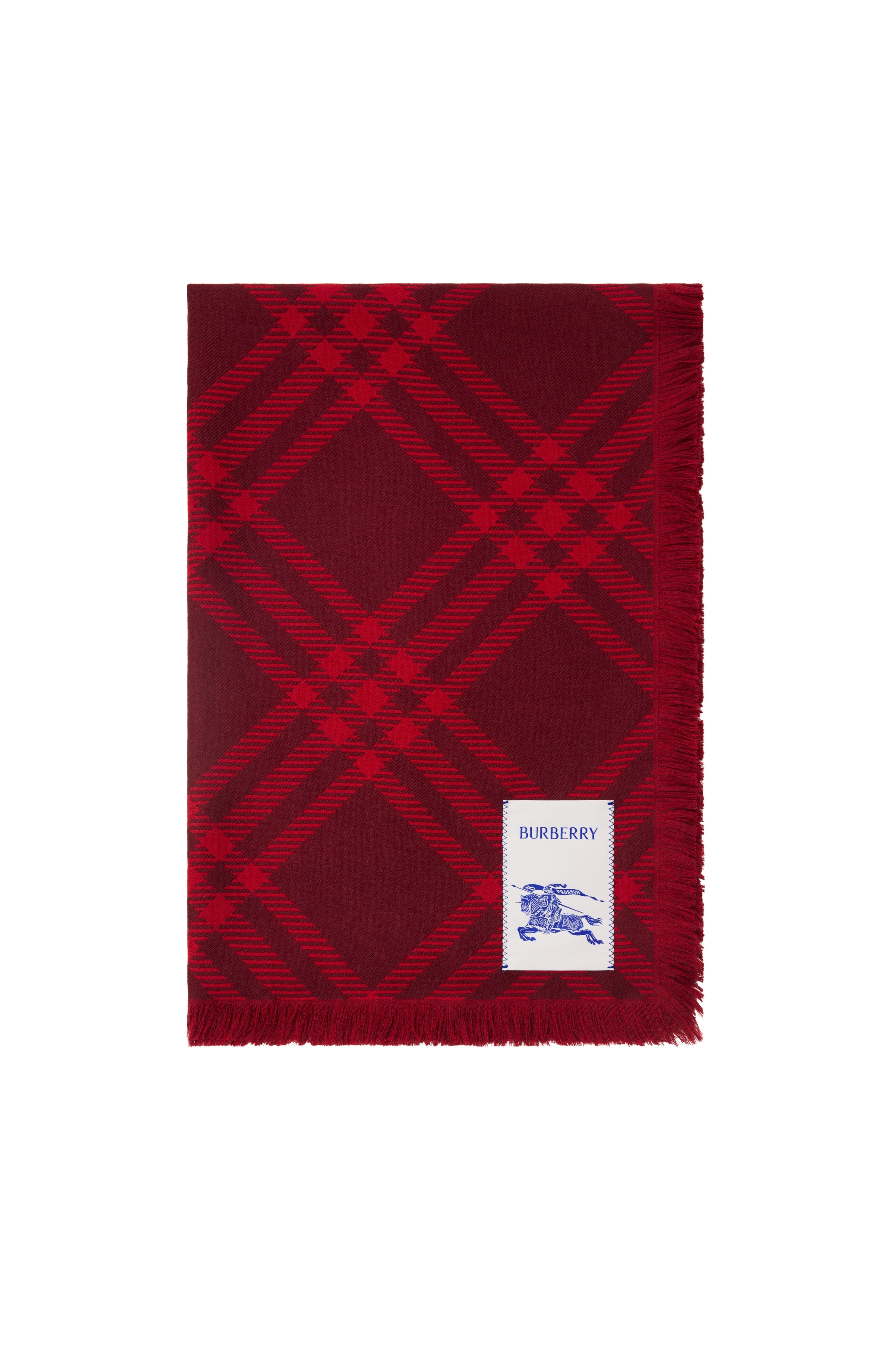 burberry Wide Check Wool Silk Scarf in Oxblood/pillar at Nordstrom - 6