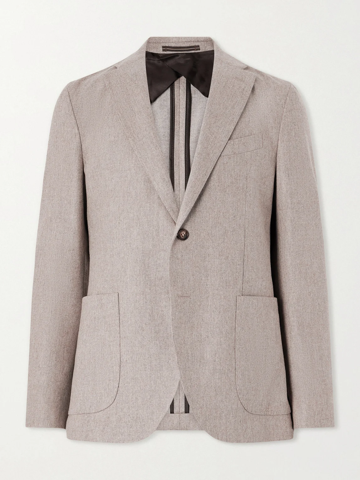 Wool-Blend Flannel Blazer Jacket - 1