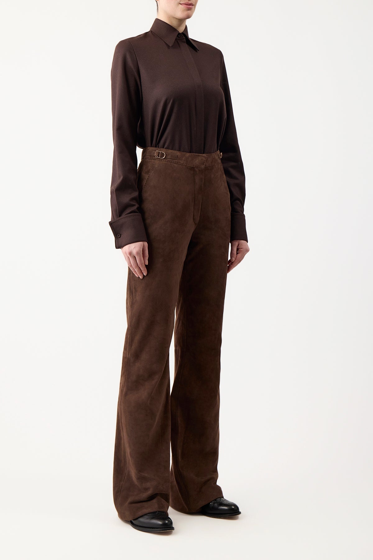 Vesta Pant in Chocolate Suede - 4