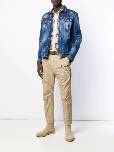 DSQUARED2 acid-wash denim jacket outlook