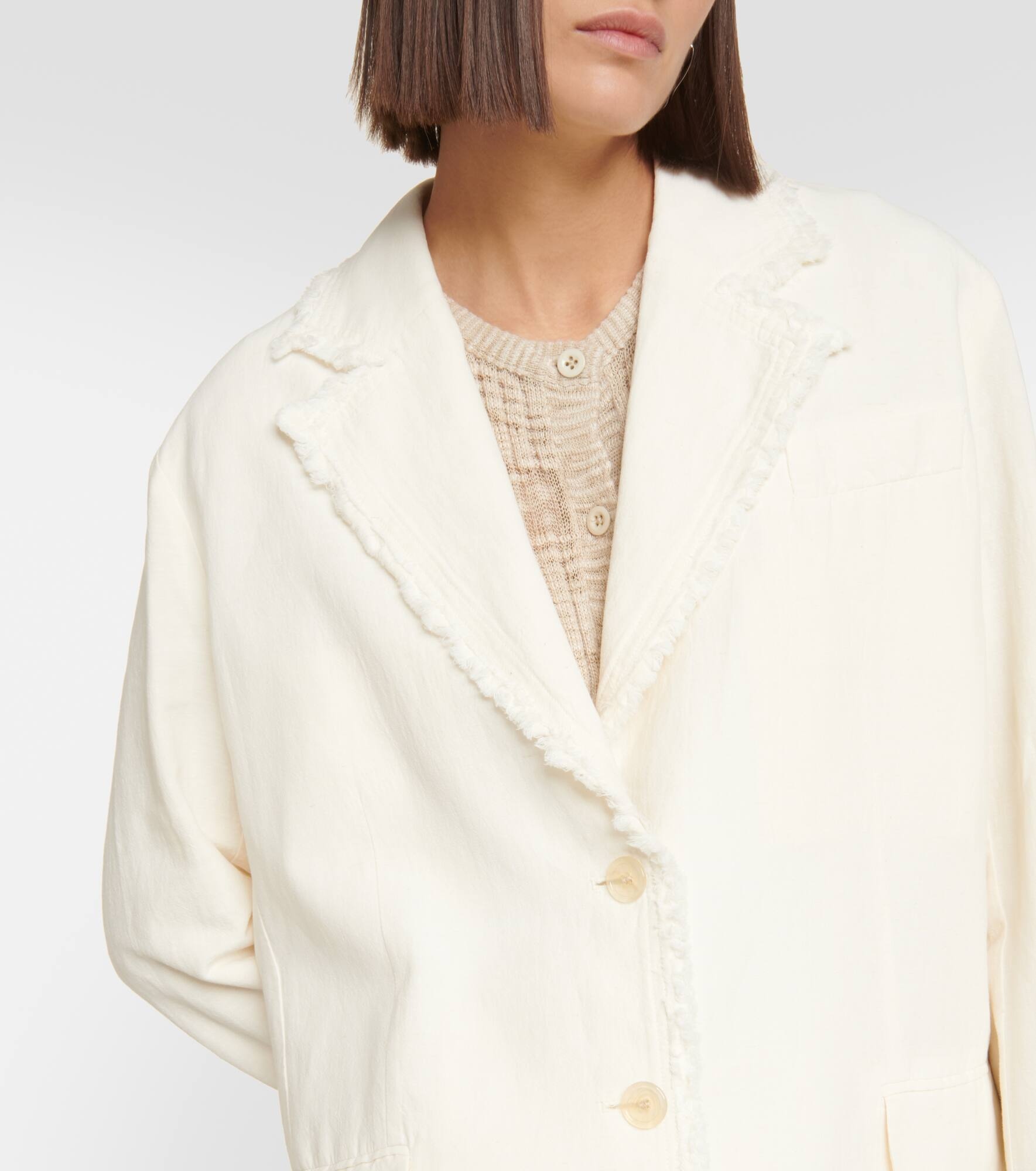 Cotton and linen blazer - 4