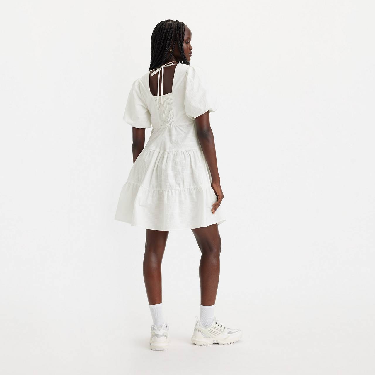 VOLUME SLEEVE TIERED DRESS - 4