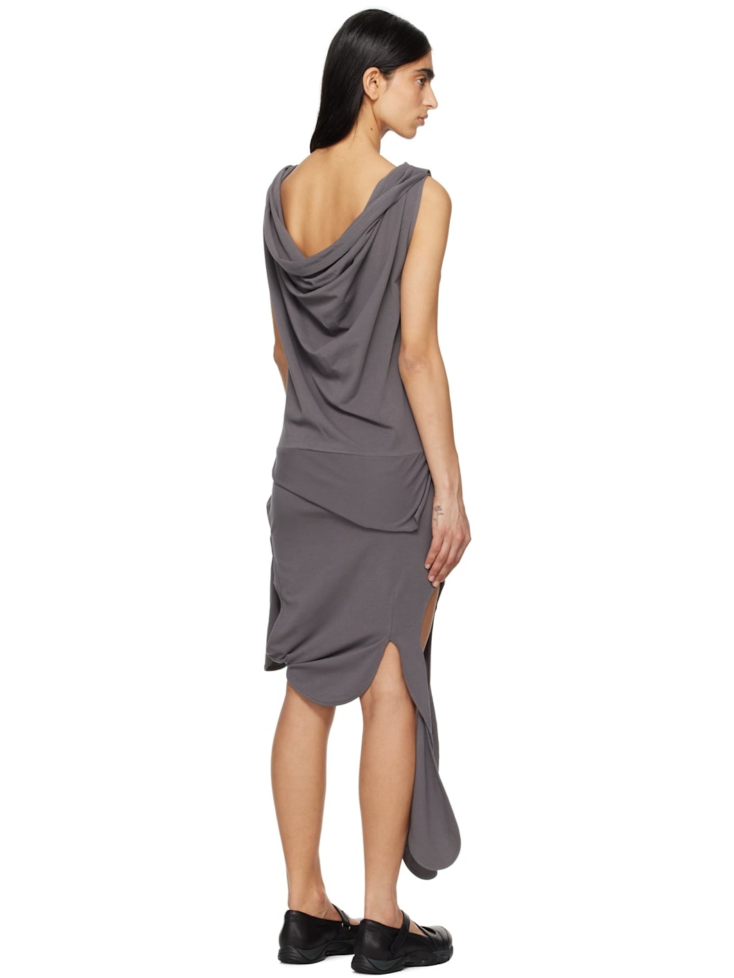 Gray Deconstructed Minidress - 3
