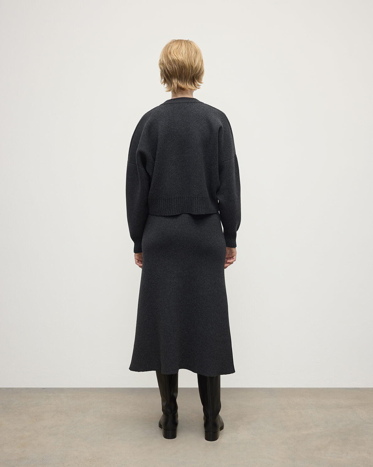 A-Line Milano Grey Cashmere Skirt - 4