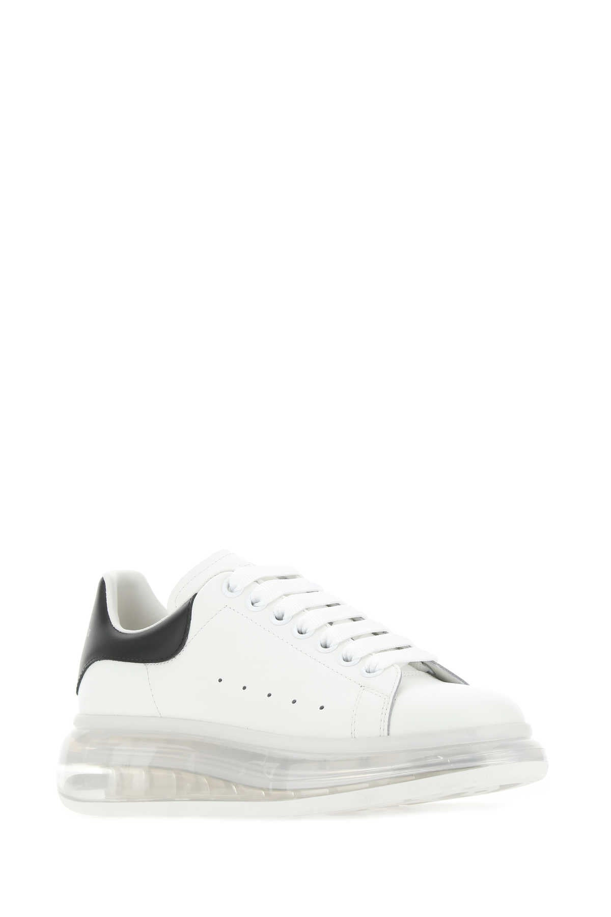 Alexander Mcqueen Men White Leather Sneakers With Black Heel - 2